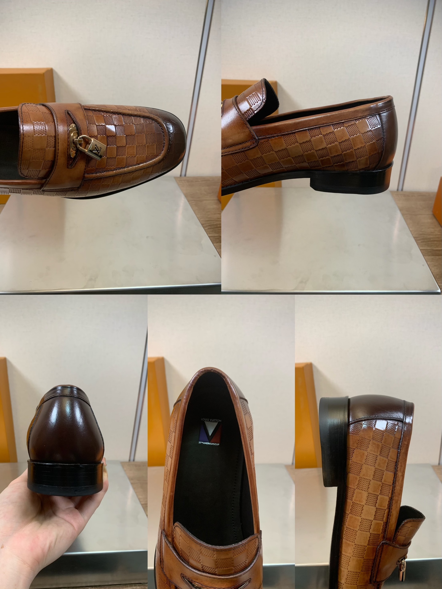 Louis Vuitton Men's Brown Leather Loafers with Embossed Detailing 10 i1755588027456 6642 0 8