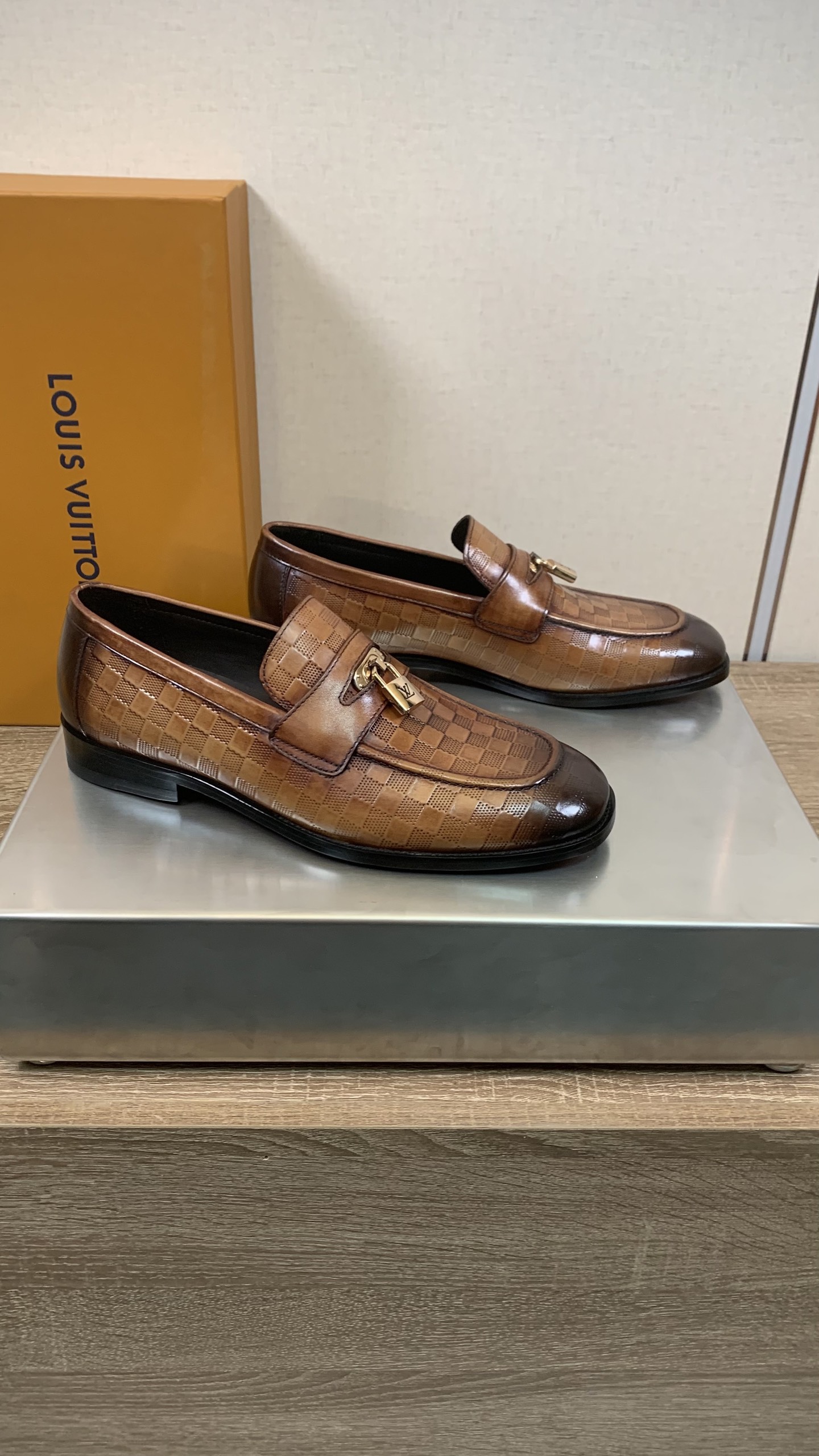 Louis Vuitton Men's Brown Leather Loafers with Embossed Detailing 4 i1755588030436 6959 0 2