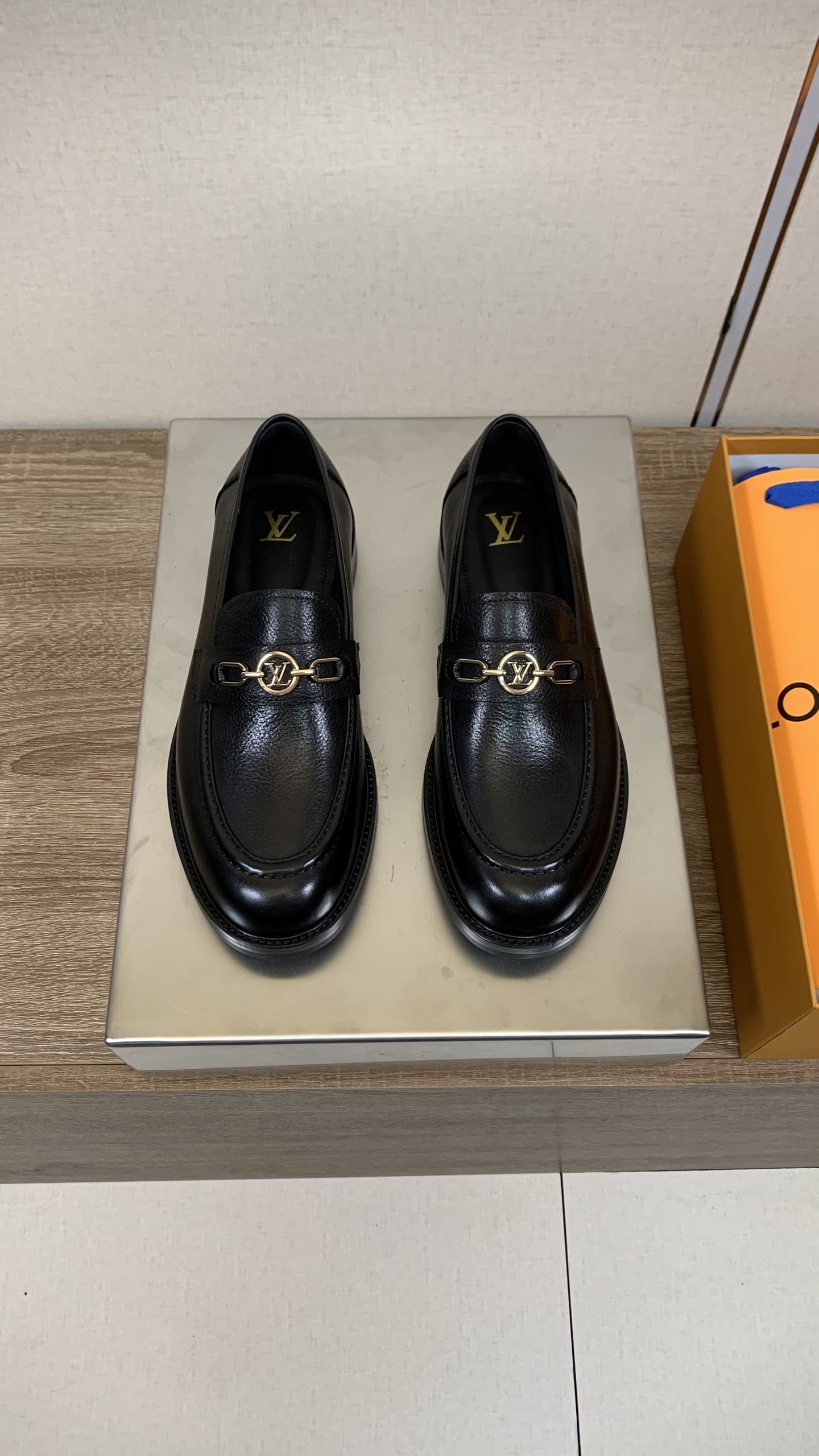 Louis Vuitton Men's Black Leather Loafers with Gold-Tone Hardware 3 i1756924989964 5468 0 1