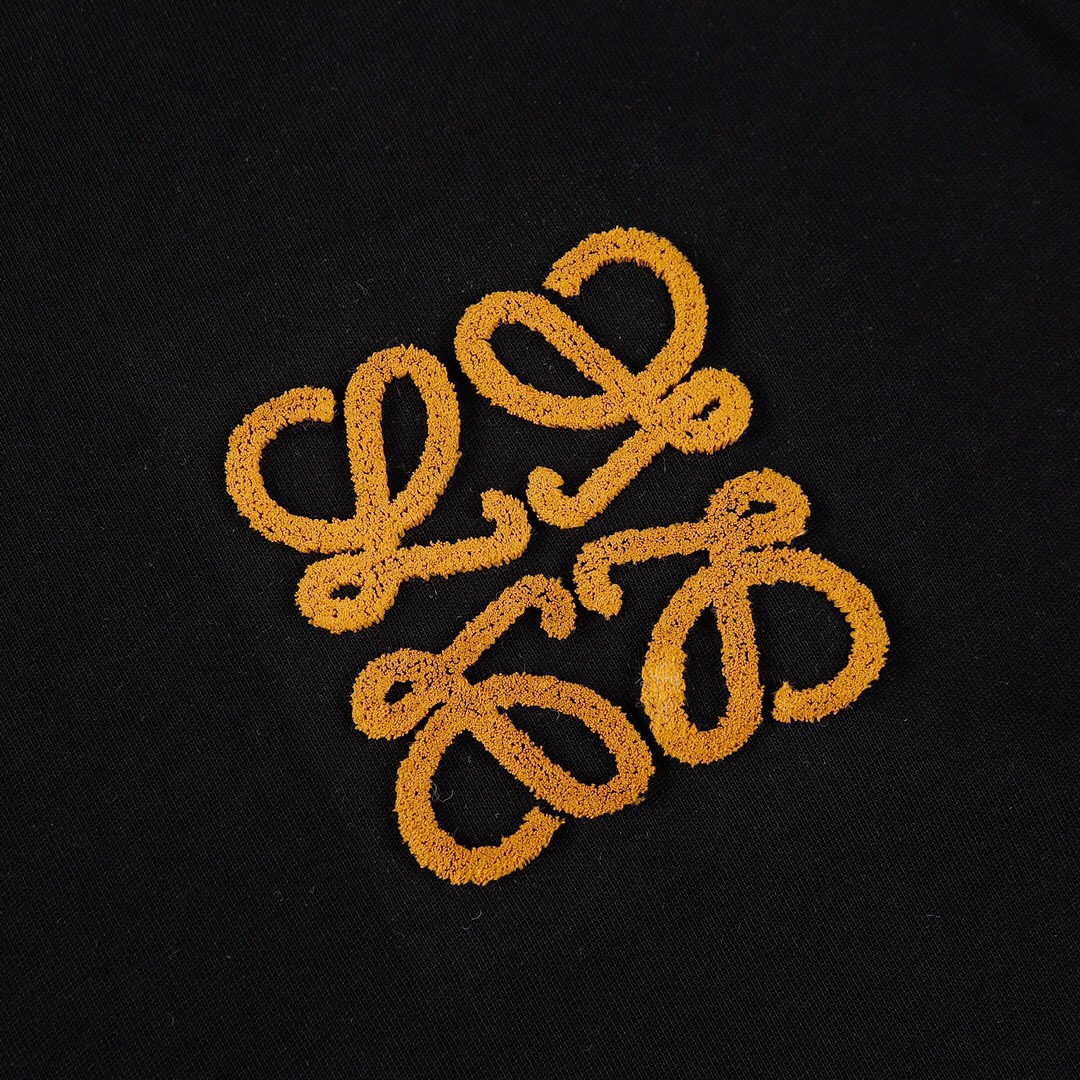 Loewe 24-SS Embroidered Short Sleeve T-Shirt with Custom Logo in Black and White - 图片 3