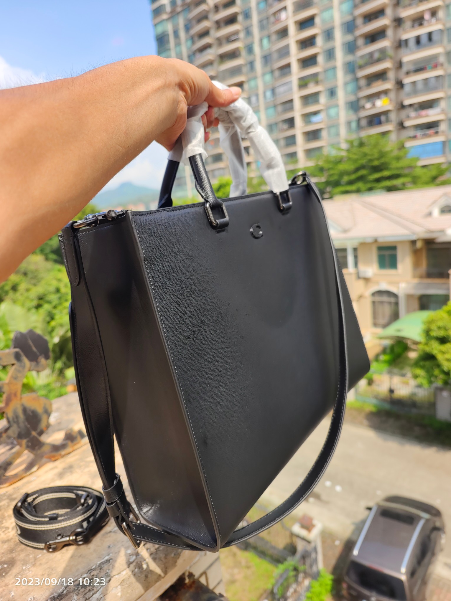 Coach Coach蔻驰cj844 男士黑色 标志40号托特包 手提包 标志40号托特包牛皮