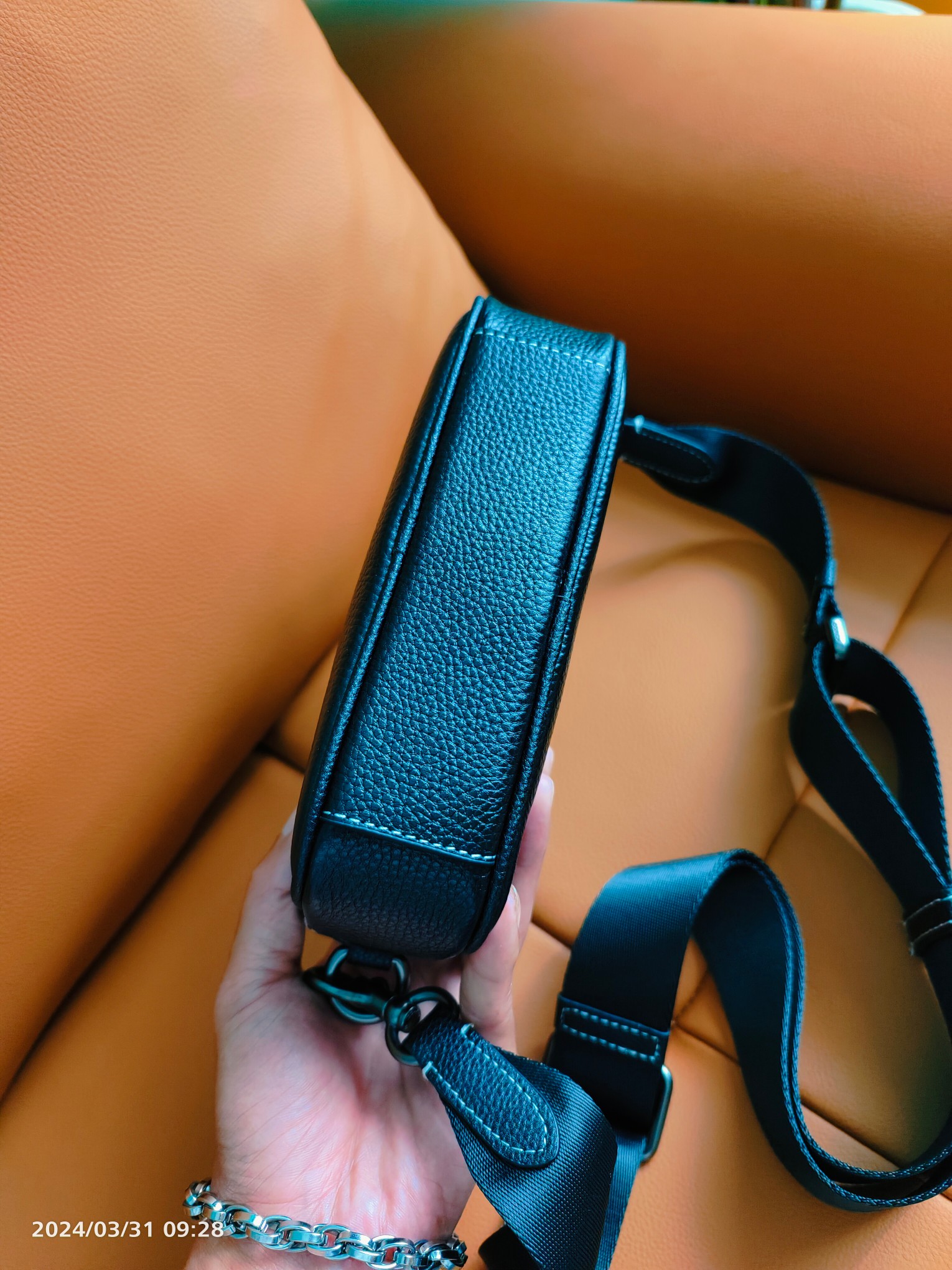 Coach COACH/2024年3月新款 蔻驰CR179 Jayden斜挎包 黑色头层牛皮简约 尺寸约：19