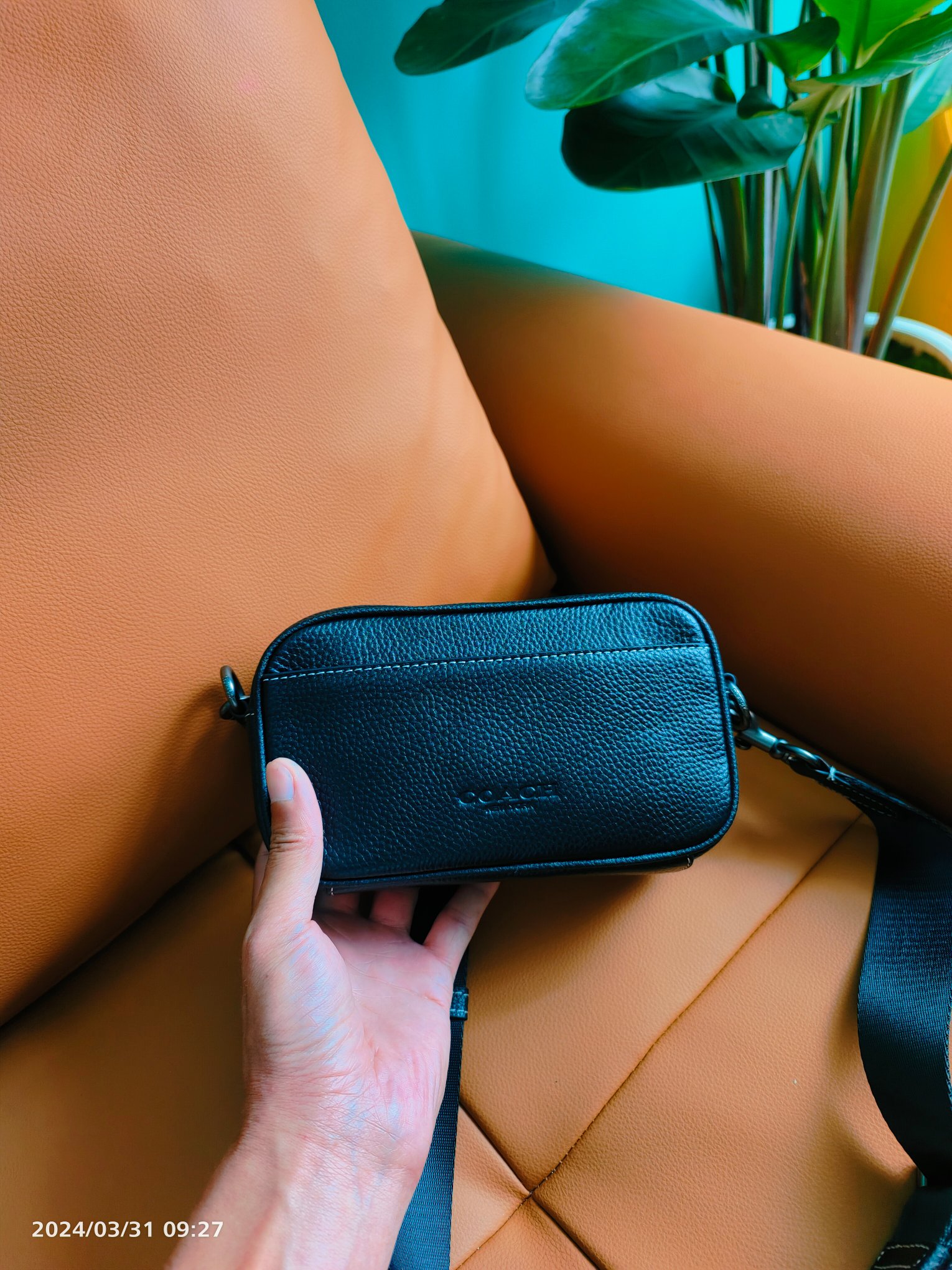 Coach COACH/2024年3月新款 蔻驰CR179 Jayden斜挎包 黑色头层牛皮简约 尺寸约：19