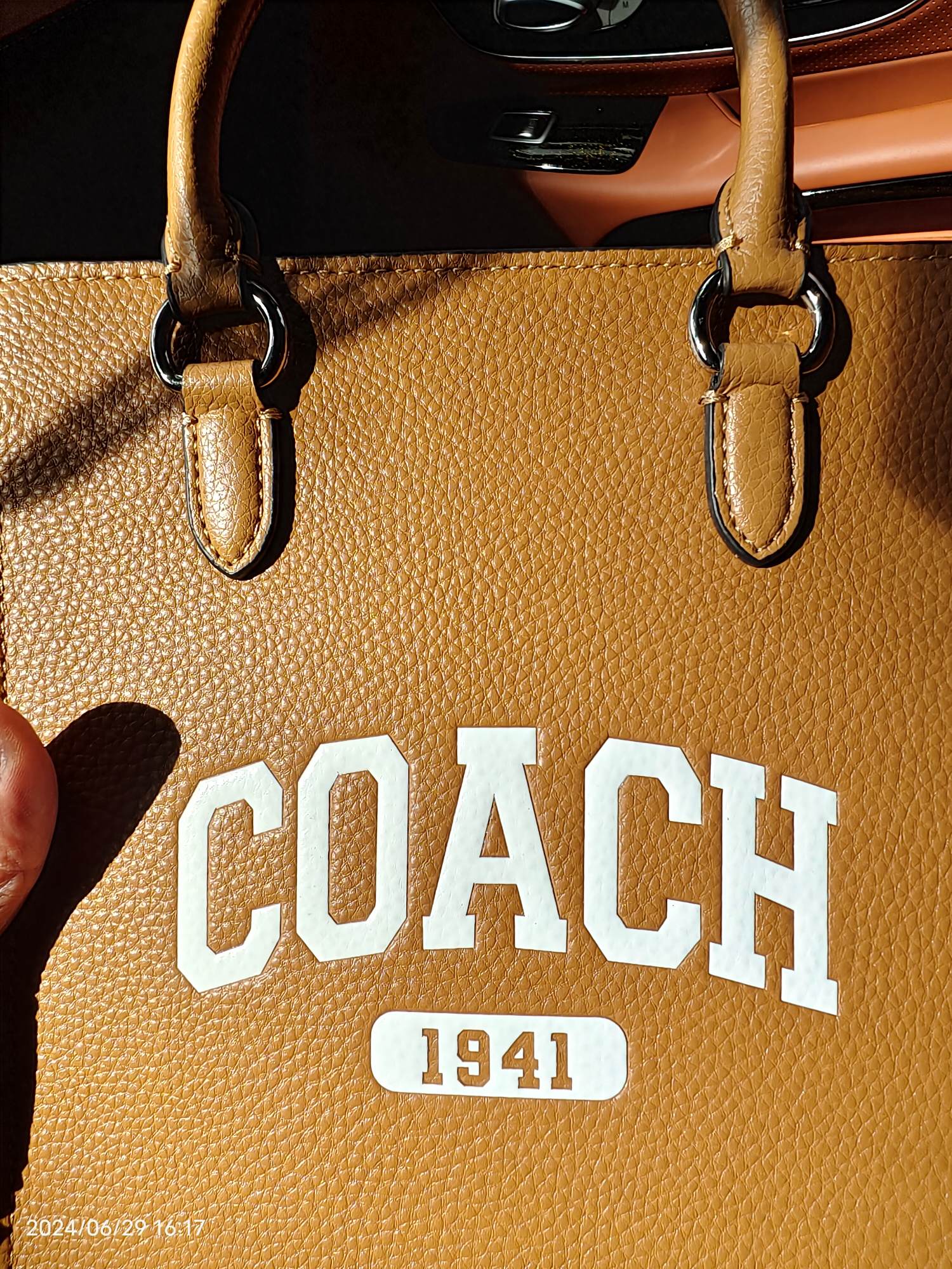 Coach CR312头层皮 级COACH/蔻驰奥莱 VARSITY元素DYLAN托特包通勤斜挎手提中号尺寸20