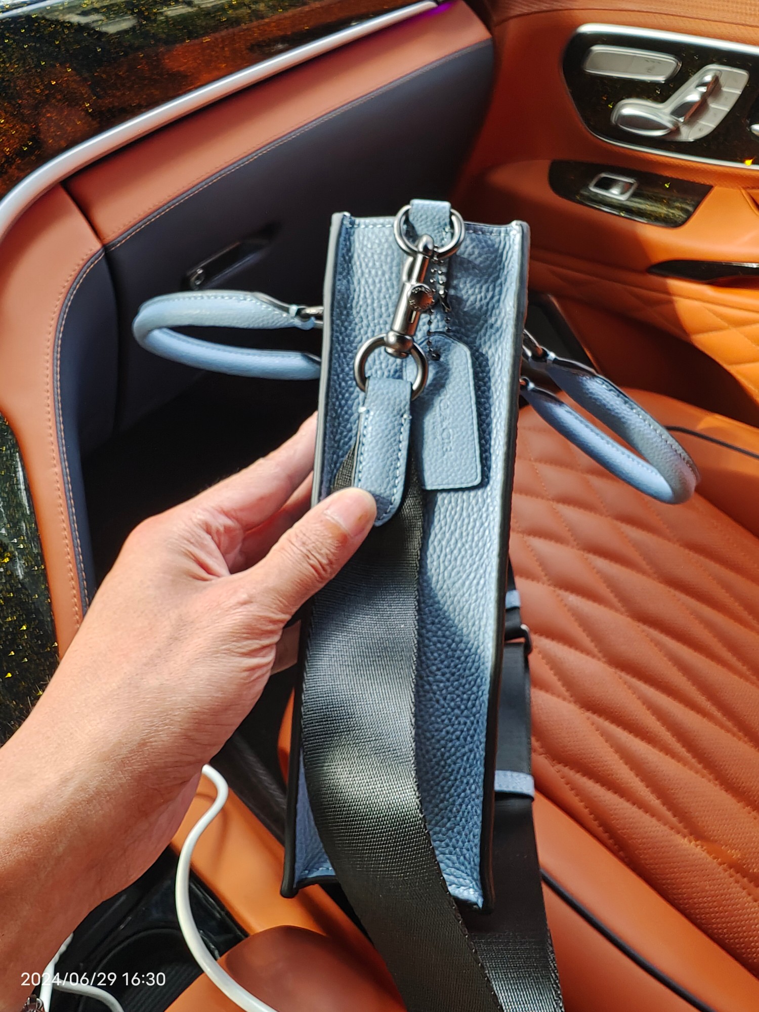 Coach CR312头层皮 级COACH/蔻驰奥莱 VARSITY元素DYLAN托特包通勤斜挎手提中号尺寸20