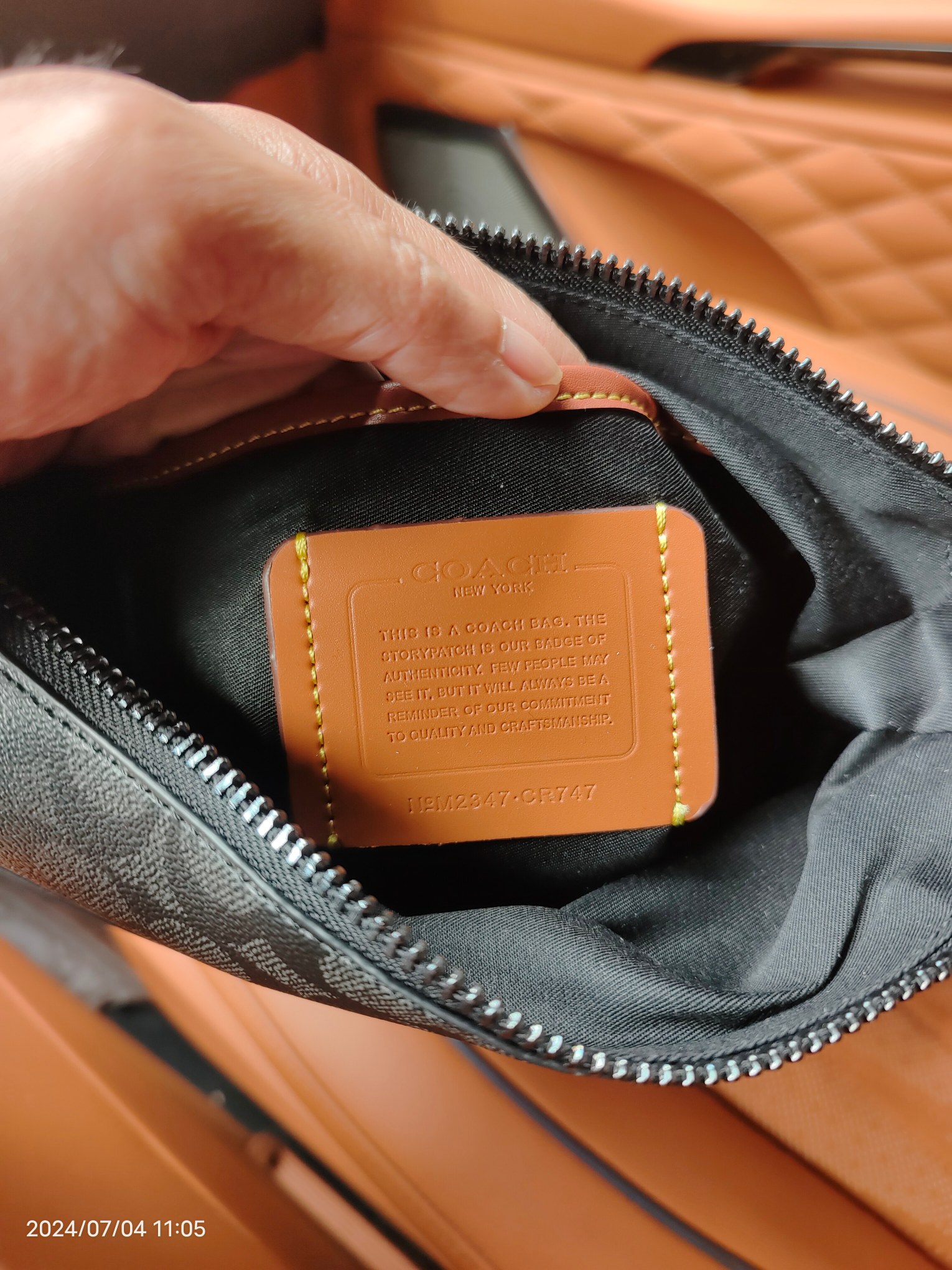 Coach coach/蔻驰新款斜挎包 GOTHAM文件包 cr747 老花pvc配皮内置多功能袋