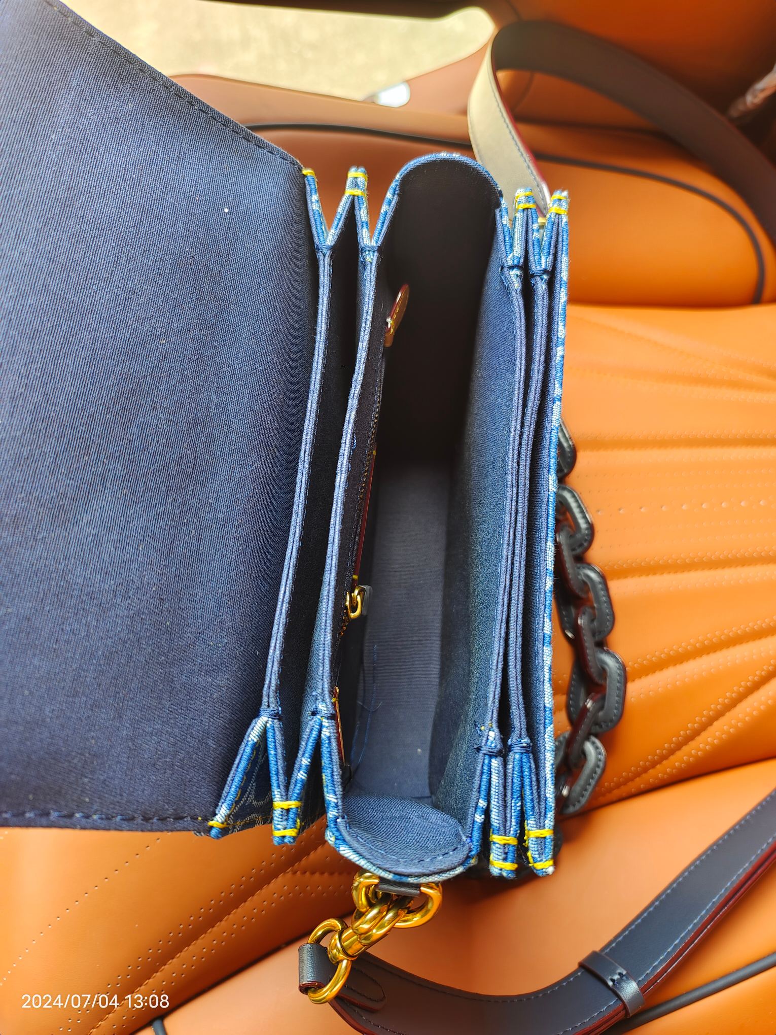 Coach COACH/蔻驰 24新款rogue香布雷皮拼手提单肩斜挎CR694盖头风琴包多个隔层尺寸21/15/8cm