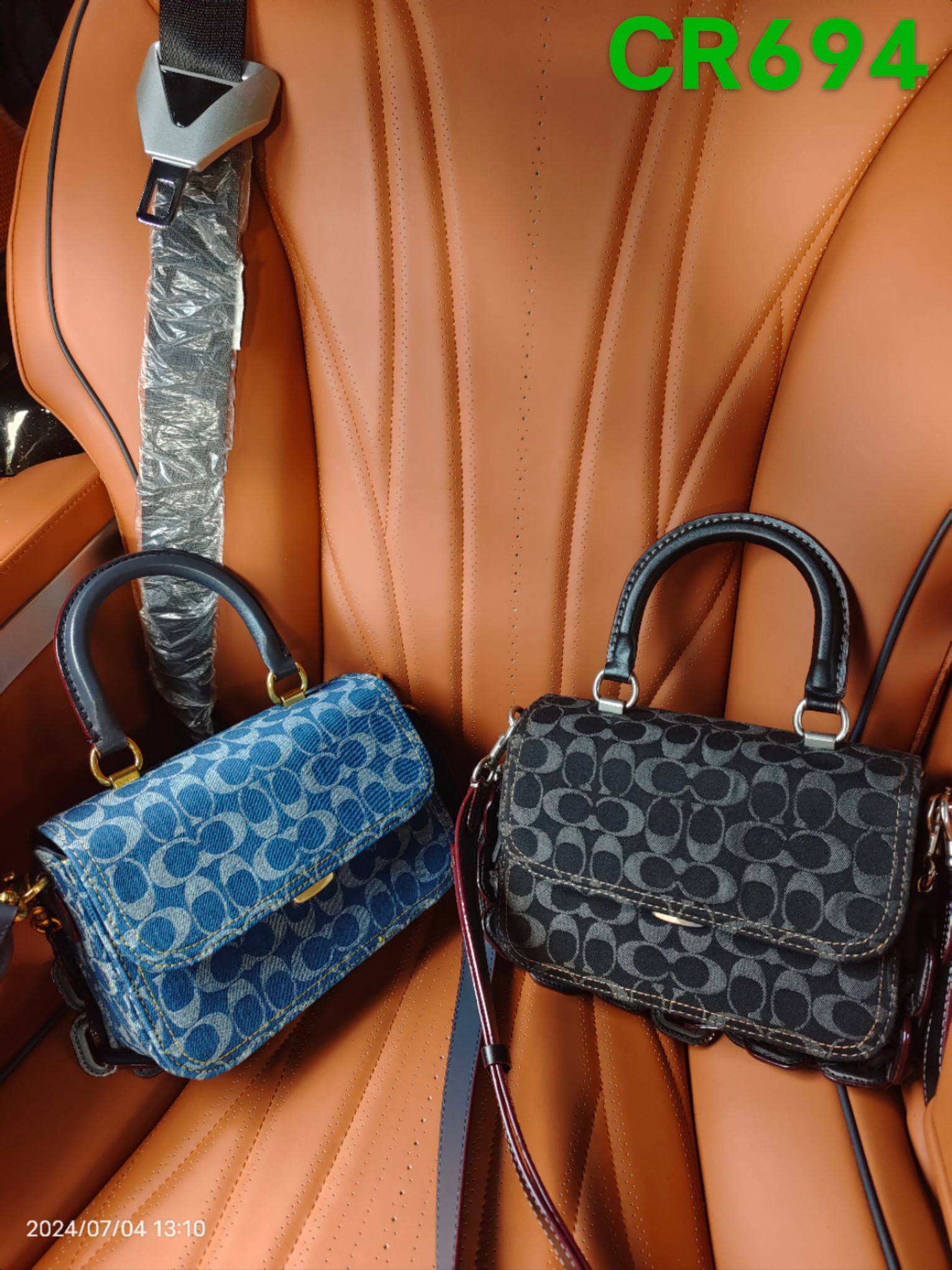 Coach COACH/蔻驰 24新款rogue香布雷皮拼手提单肩斜挎CR694盖头风琴包多个隔层尺寸21/15/8cm