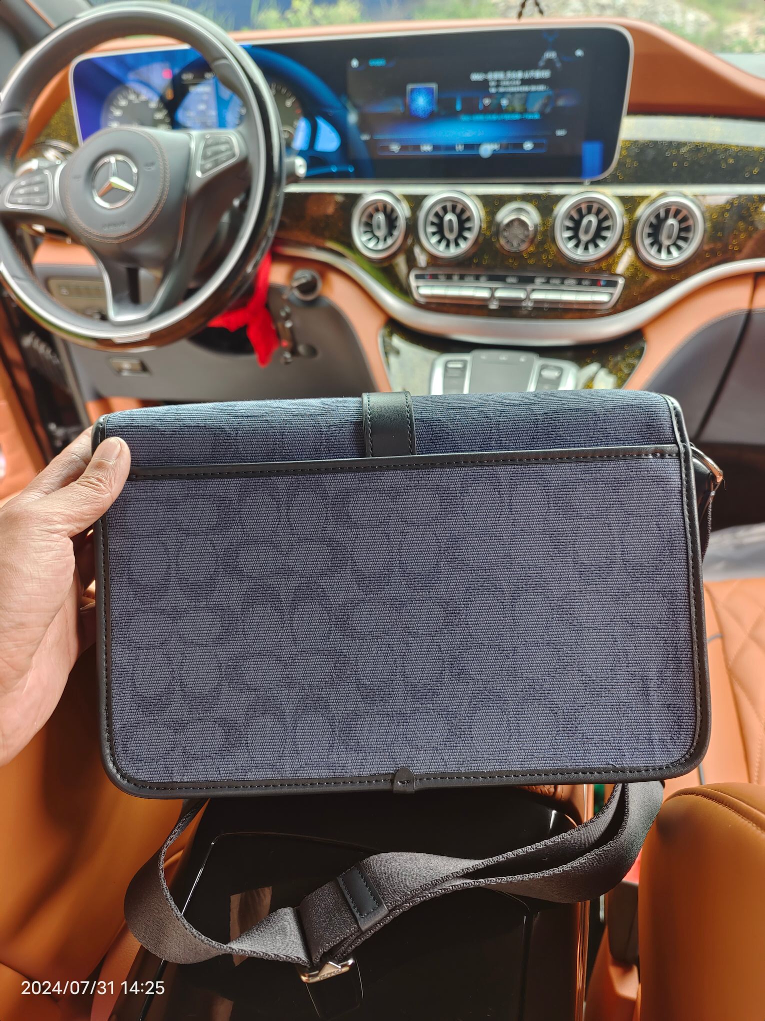 Coach COACH/蔻驰CU041浅蓝布配皮新款男包袋相机包 CU202 LEAGUE信使包尺寸29/7/20cm