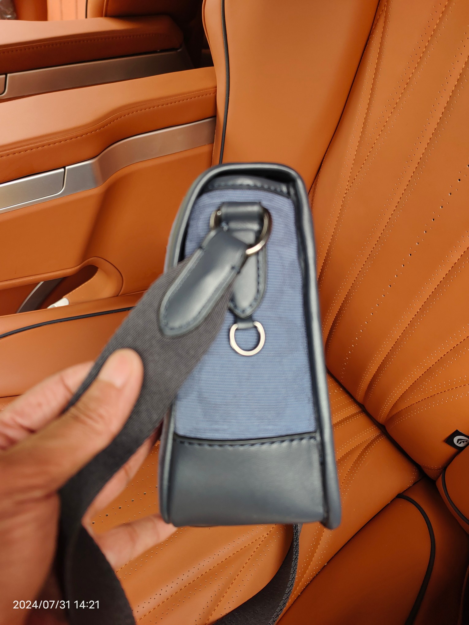 Coach COACH/蔻驰CU041浅蓝布配皮新款男包袋相机包 CU202 LEAGUE信使包尺寸29/7/20cm
