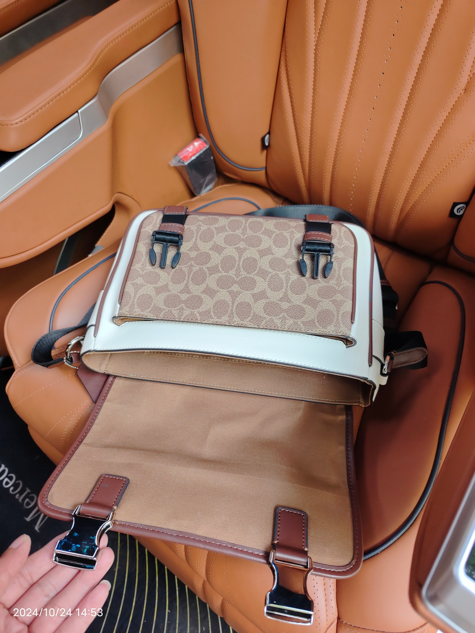 Coach COACH/蔻驰奥莱CT716 CT753 CU110男士 标志老花 RACER信使包 翻盖邮差包斜挎包