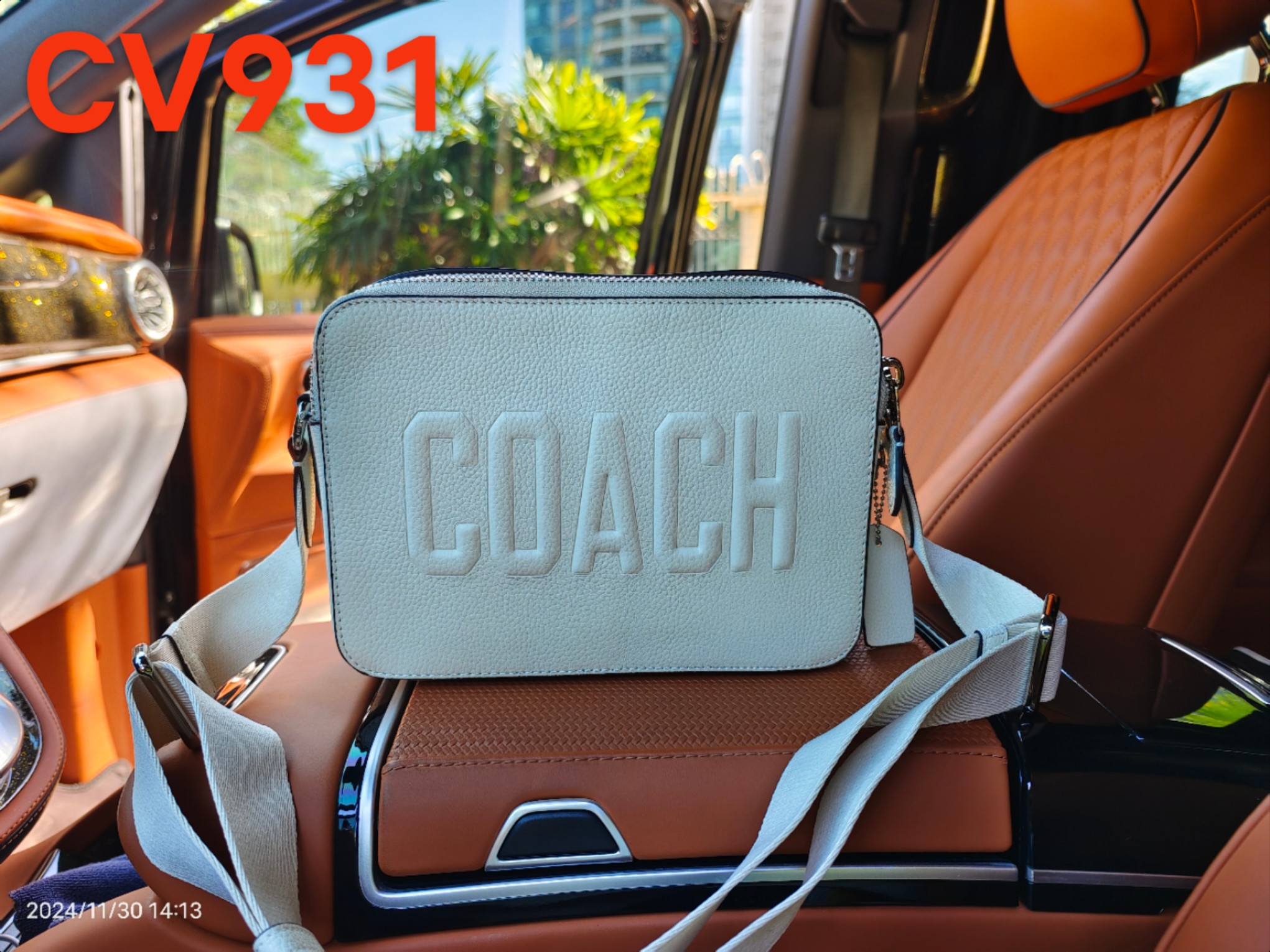Coach CV931头层皮相机包男士新款 C家 Charter
