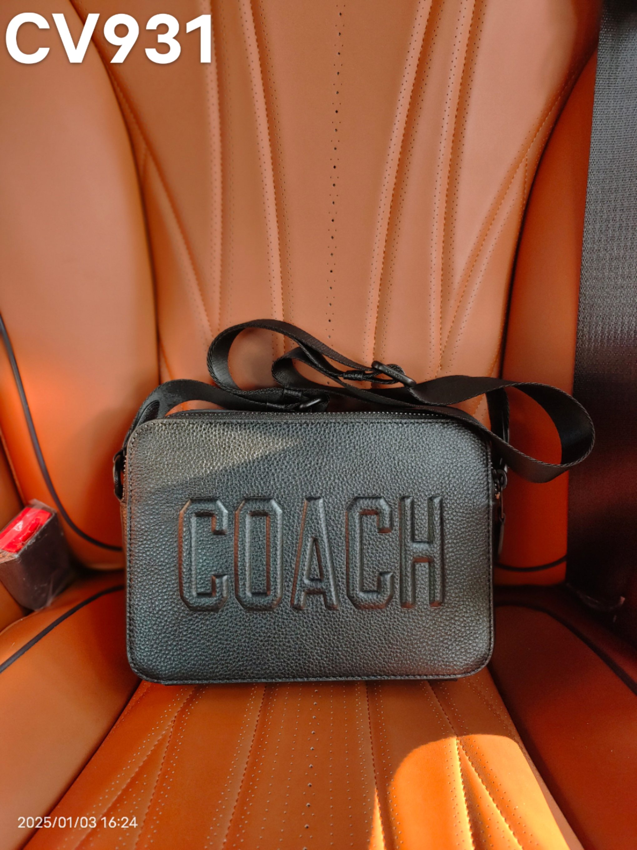Coach CV931头层皮相机包男士新款 C家 Charter