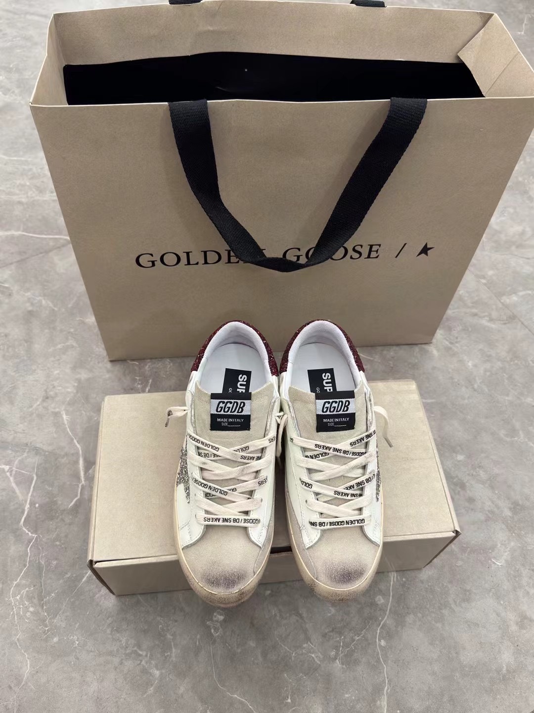 Golden Goose Superstar Sneakers Gold Glitter Star Low-Top Casual Shoes