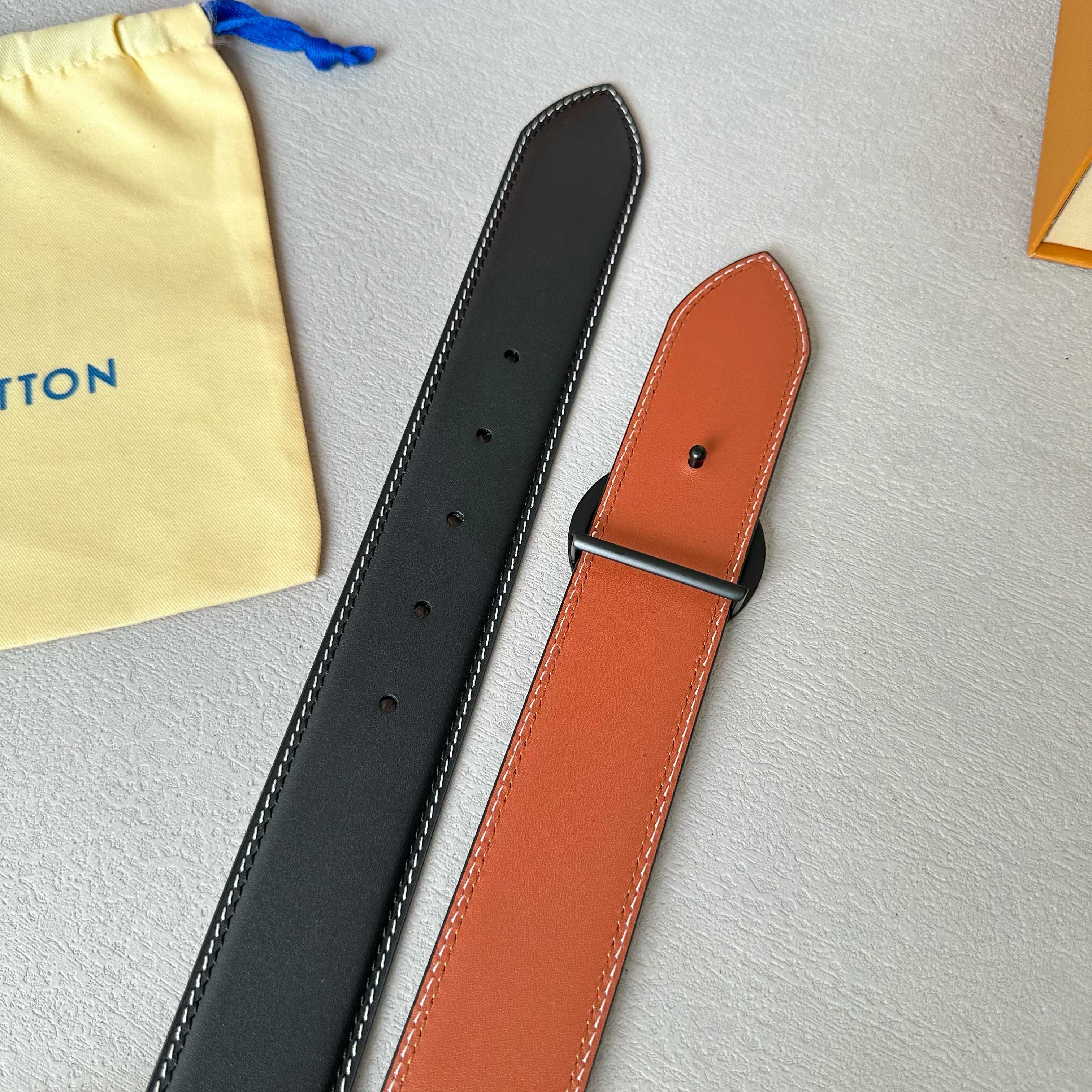 🌸L0UIS VUITT0N 今季新品 男士原單腰帶 寬度40毫米 雙面頭層小牛皮車雙線工藝 搭配經典鋼