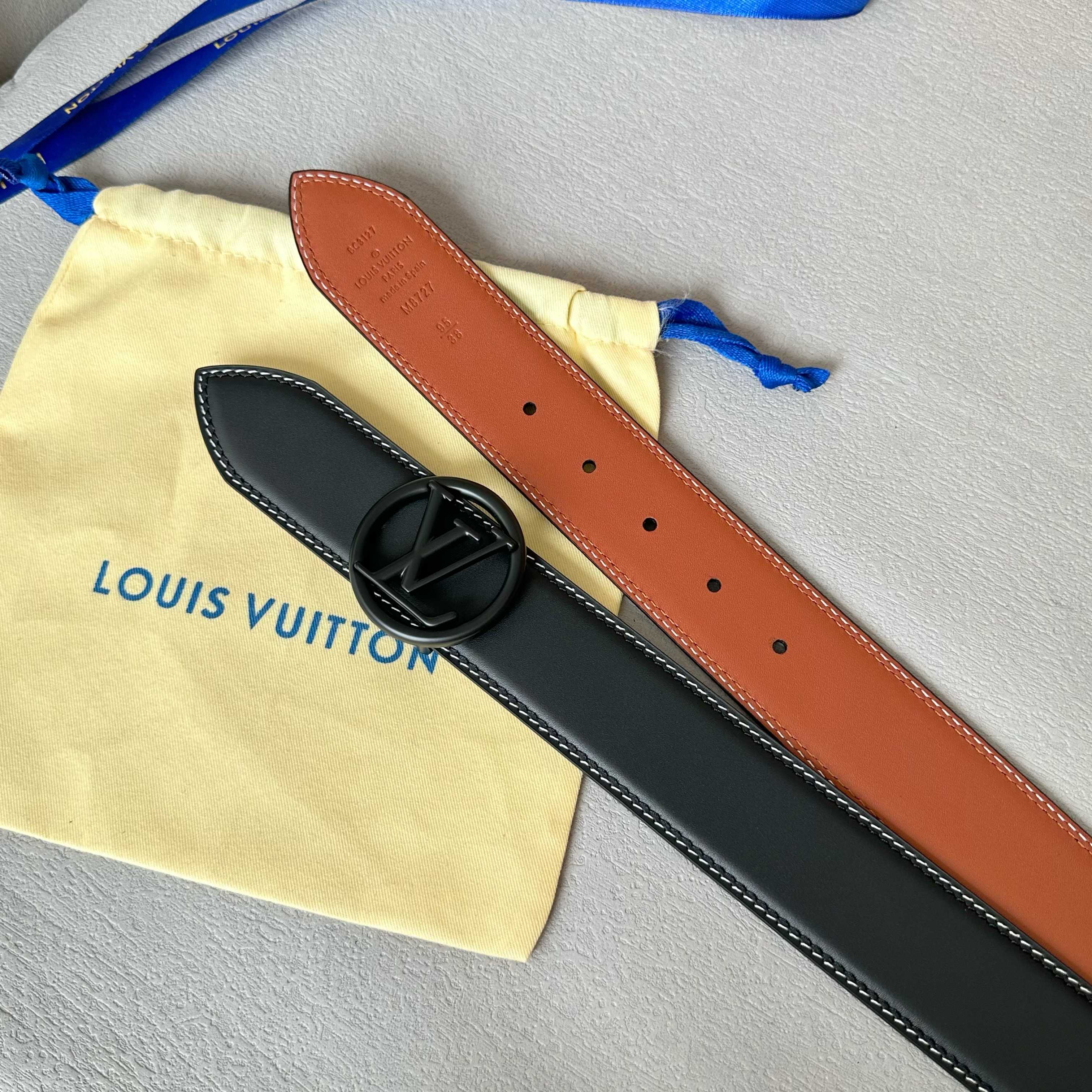 🌸L0UIS VUITT0N 今季新品 男士原單腰帶 寬度40毫米 雙面頭層小牛皮車雙線工藝 搭配經典鋼