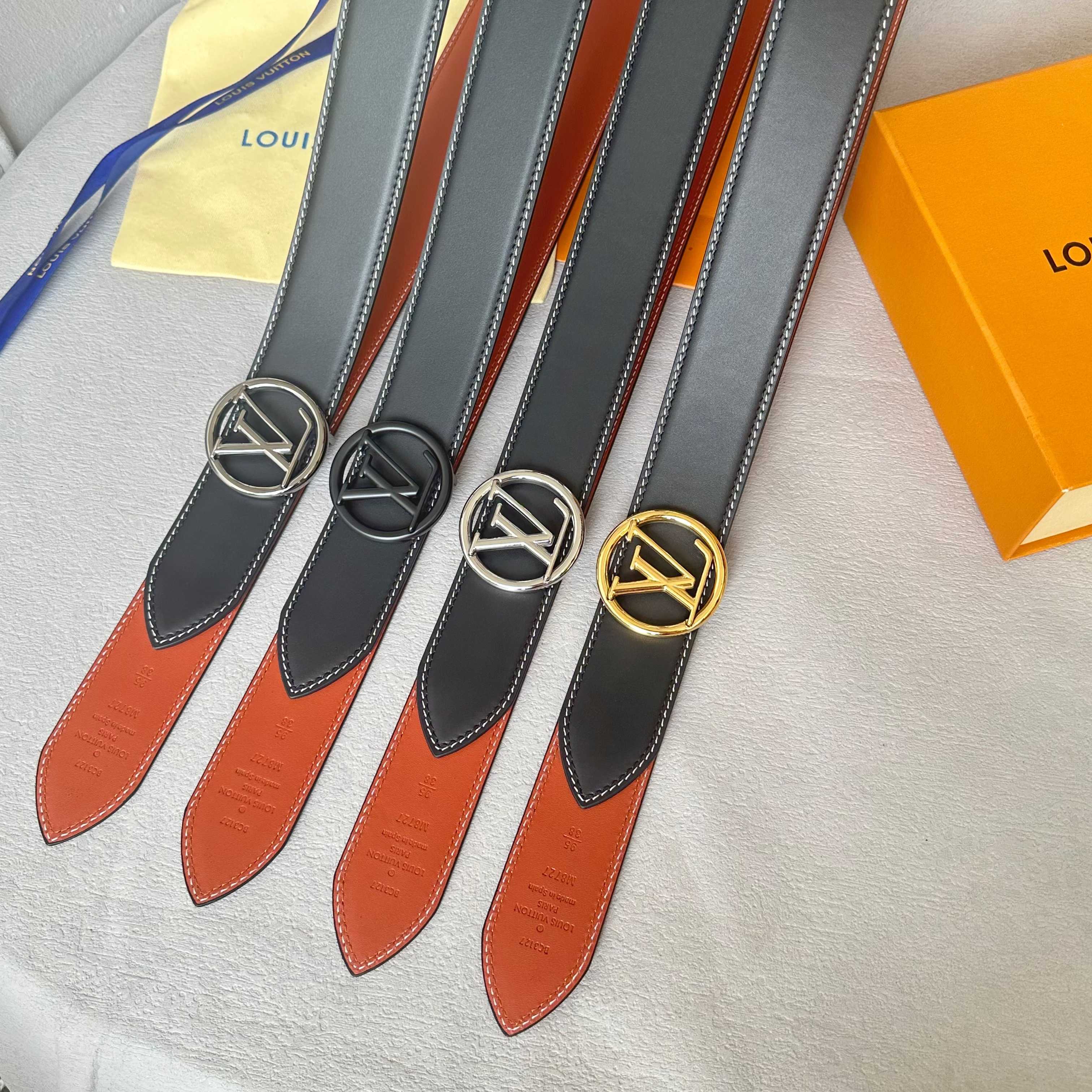 🌸L0UIS VUITT0N 今季新品 男士原單腰帶 寬度40毫米 雙面頭層小牛皮車雙線工藝 搭配經典鋼