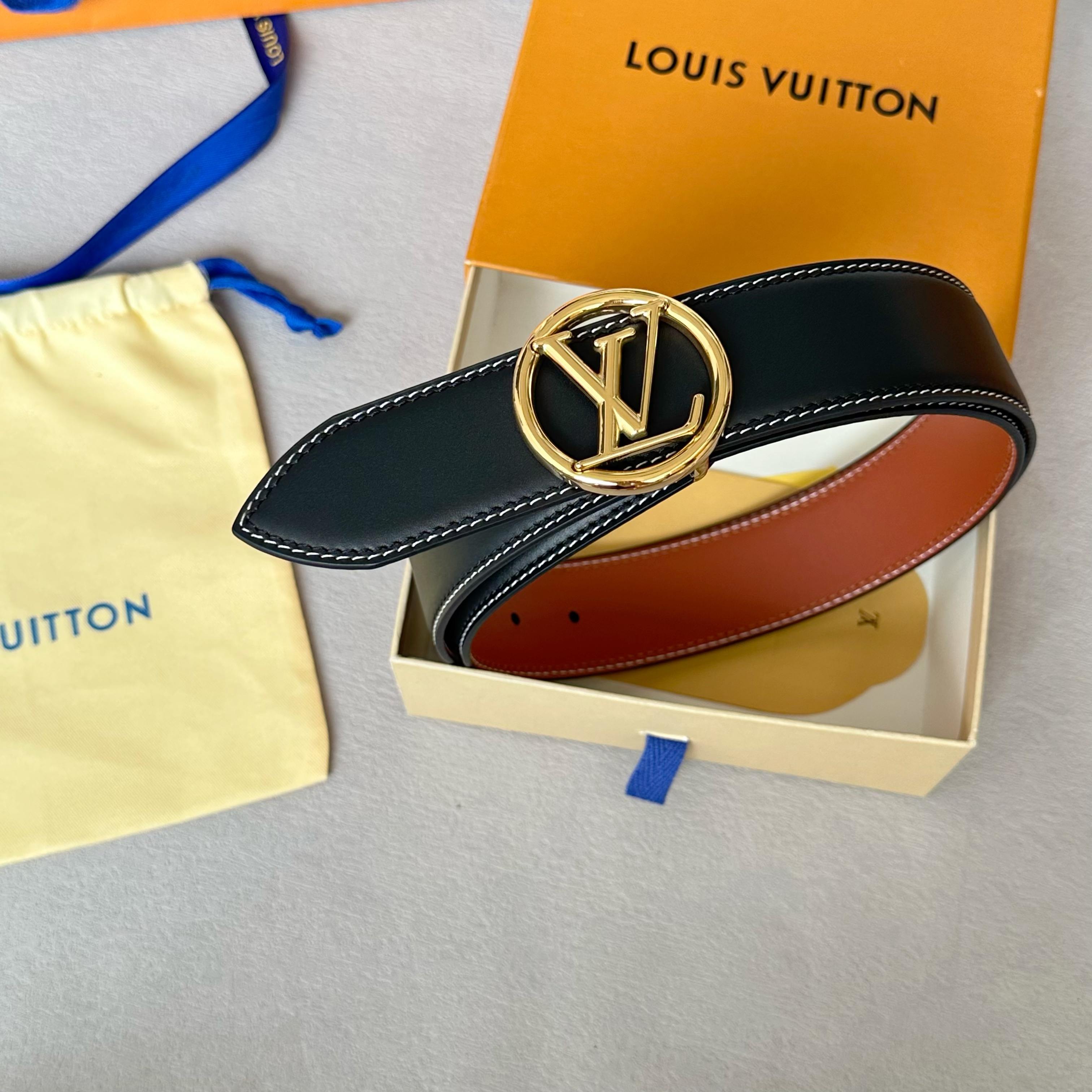 🌸L0UIS VUITT0N 今季新品 男士原單腰帶 寬度40毫米 雙面頭層小牛皮車雙線工藝 搭配經典鋼