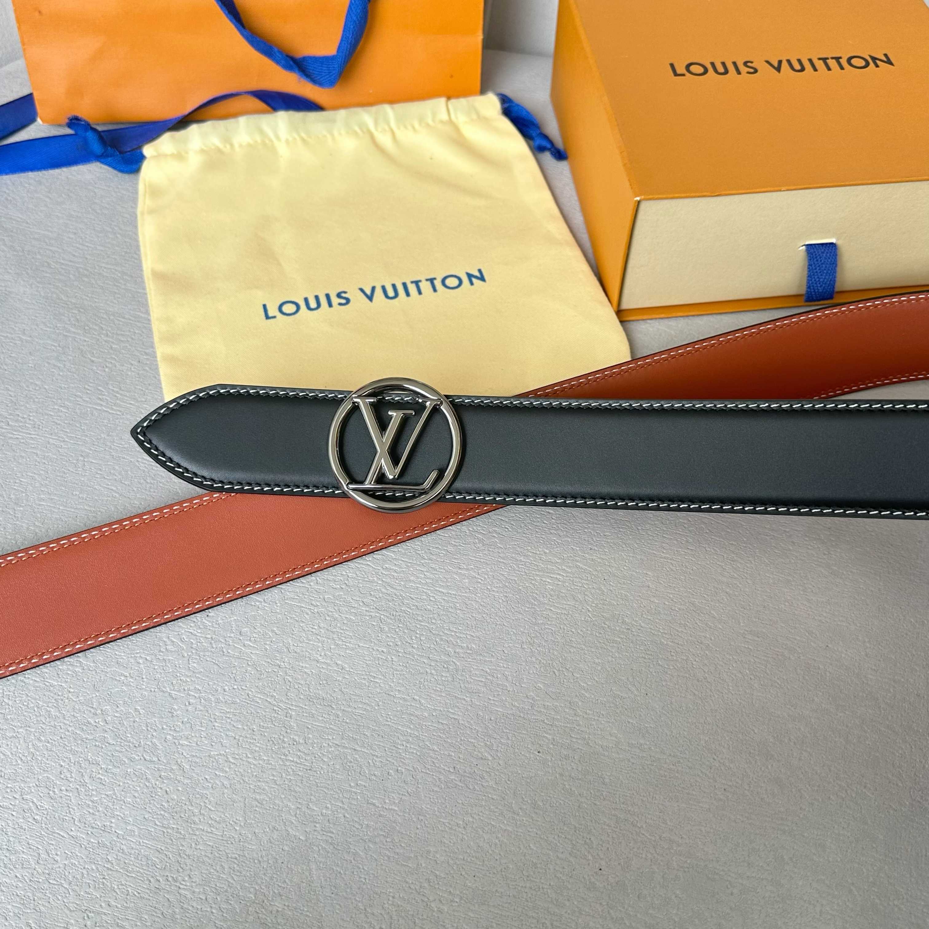 🌸L0UIS VUITT0N 今季新品 男士原單腰帶 寬度40毫米 雙面頭層小牛皮車雙線工藝 搭配經典鋼