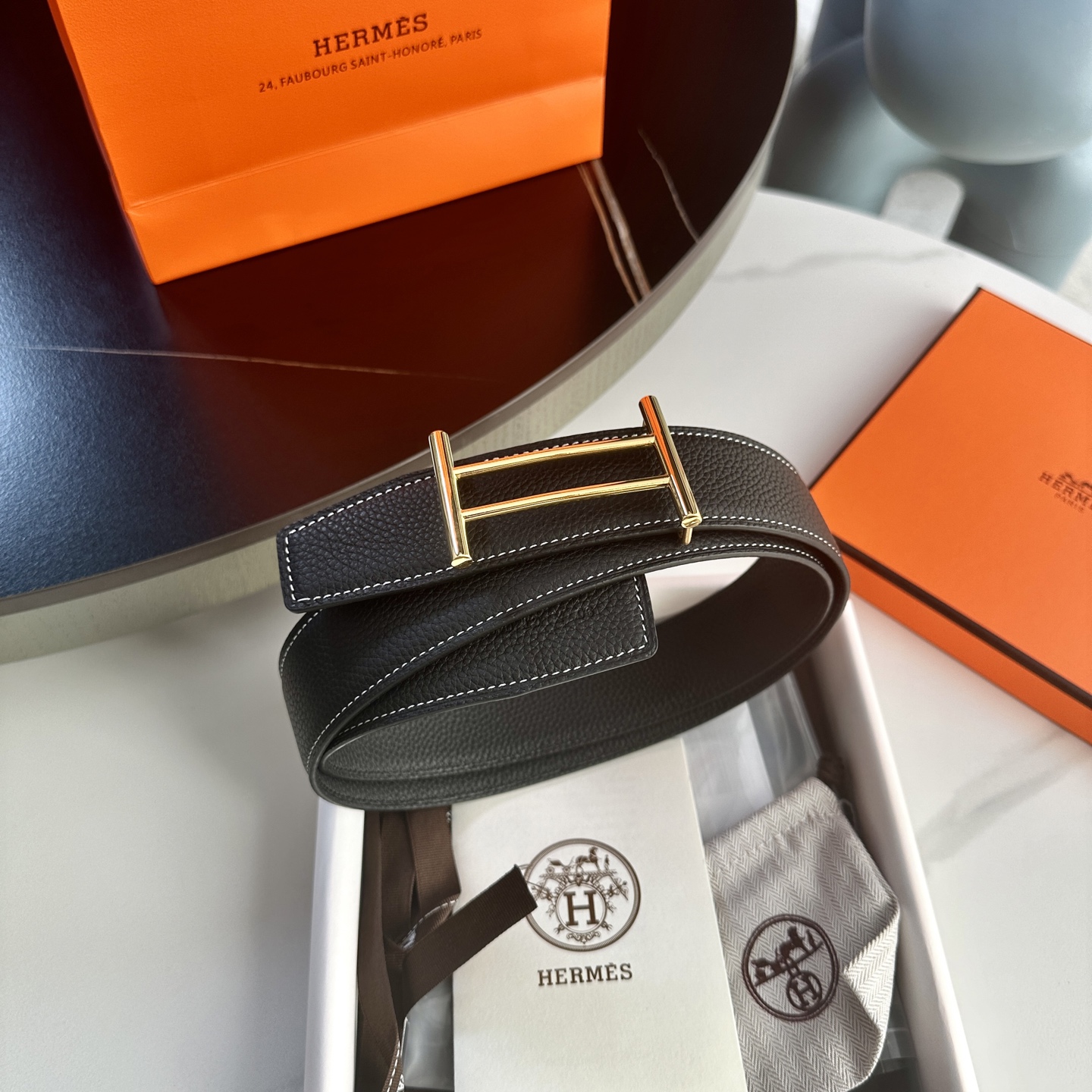 Hermes P255 原版包裝ダブルサイドリザードレザー