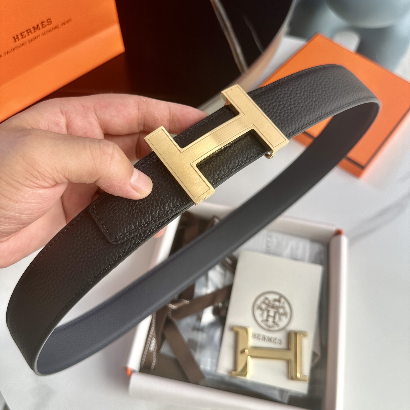 HermeS P255 原版包裝 38mm メンズリバーシブルベルト