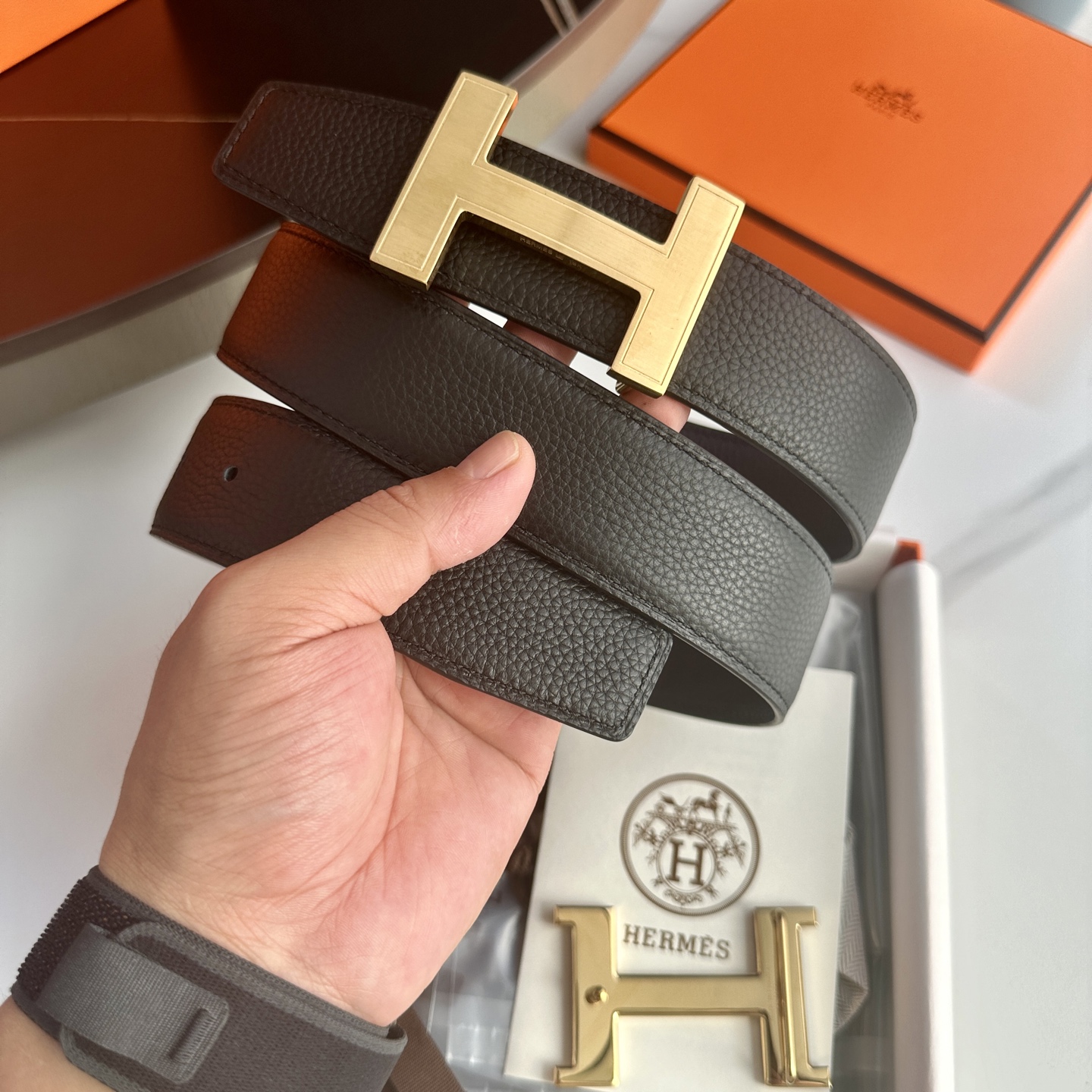 HermeS P255 原版包裝 38mm メンズリバーシブルベルト