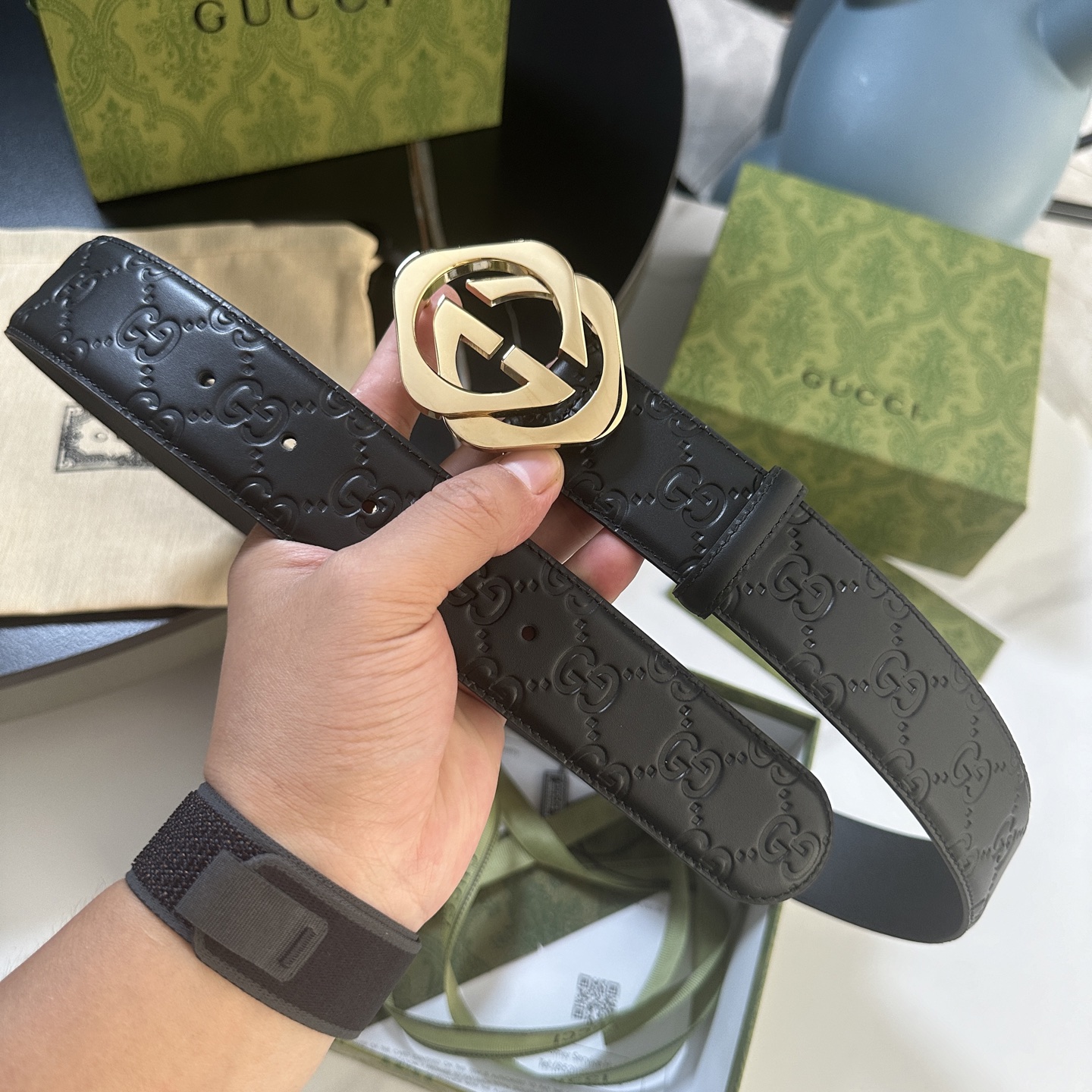 Gucci Men’s Belt: Real-Grade Leather with Waterproof Classic Design - 图片 1