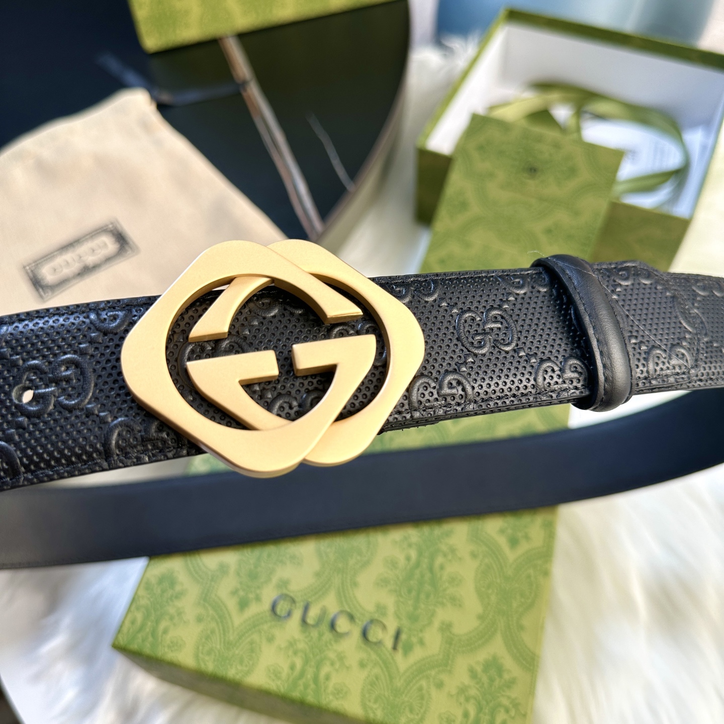 GUCCI P238 男性用ダブルGベルト 40mm