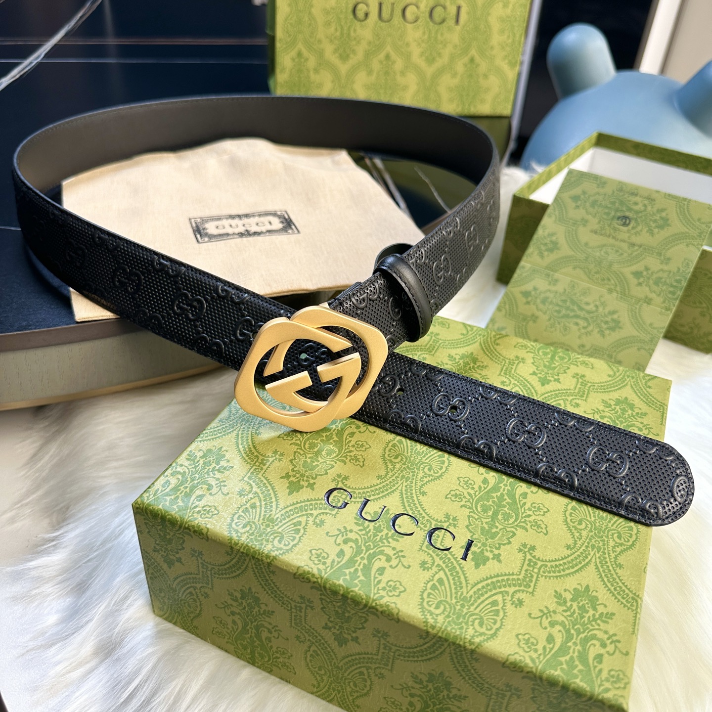 GUCCI P238 男性用ダブルGベルト 40mm