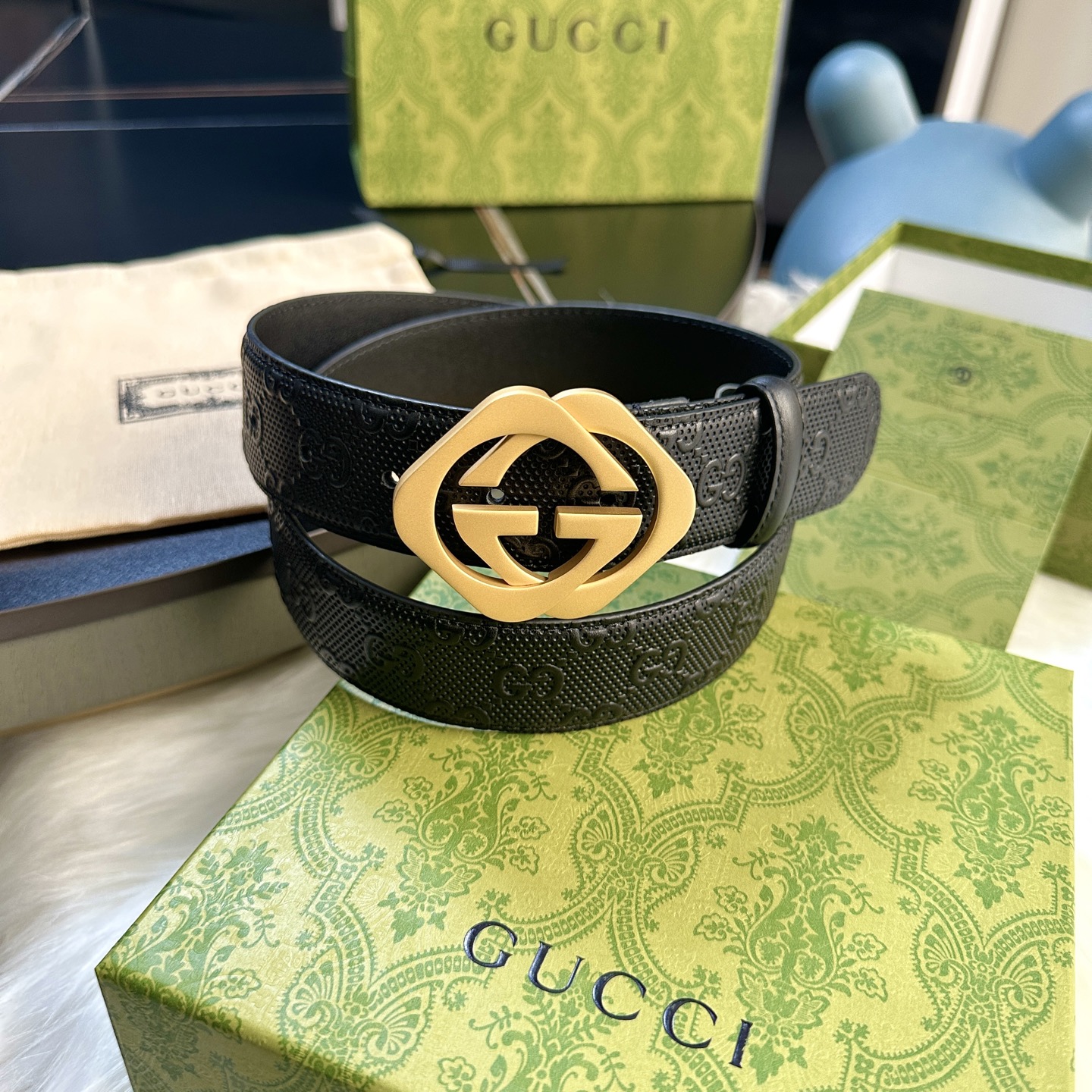 GUCCI P238 男性用ダブルGベルト 40mm