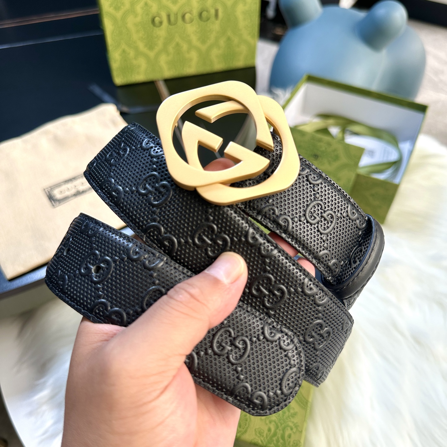 GUCCI P238 男性用ダブルGベルト 40mm