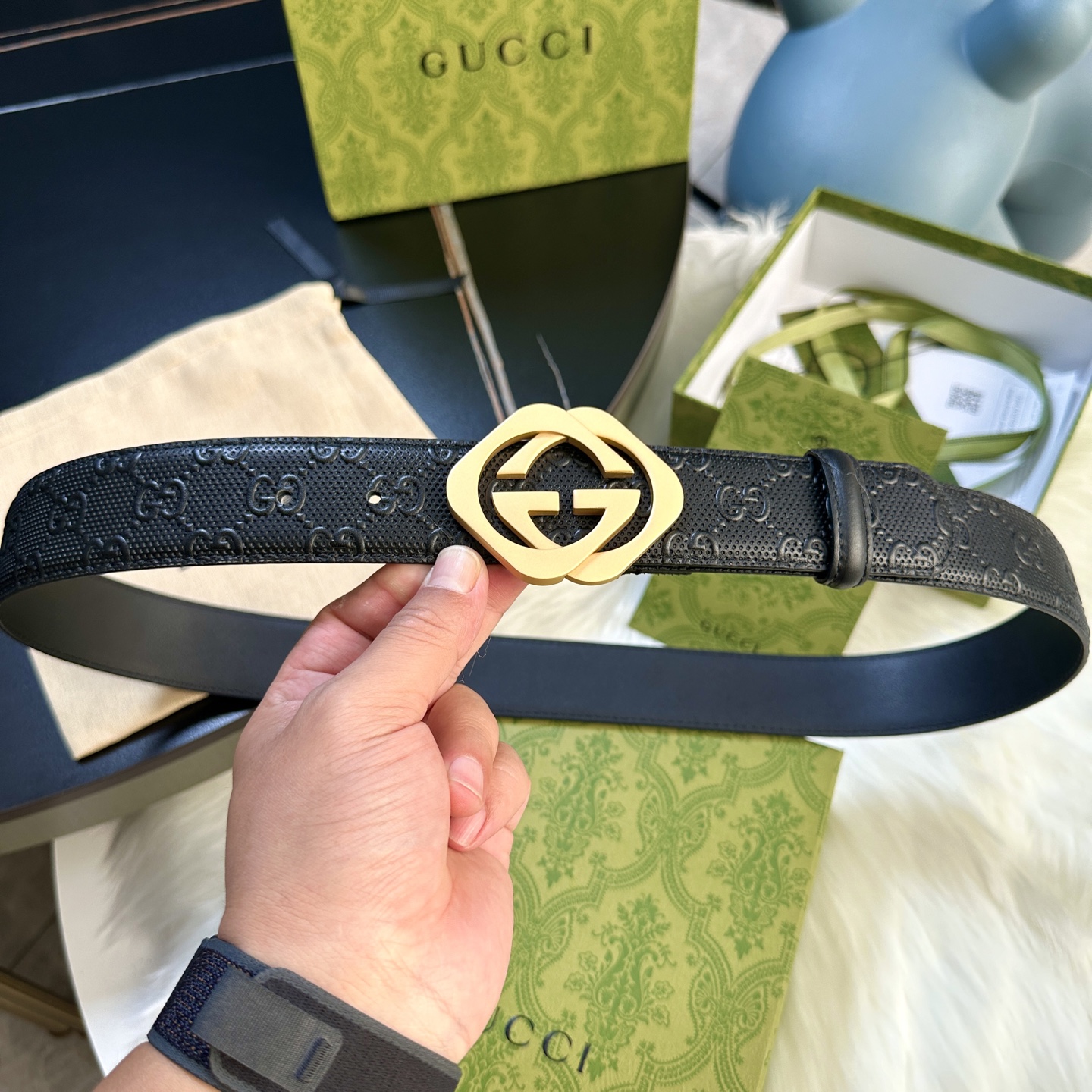 GUCCI P238 男性用ダブルGベルト 40mm