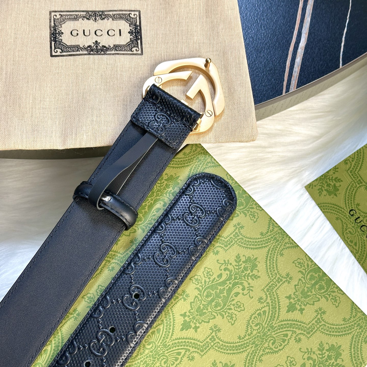 GUCCI P238 男性用ダブルGベルト 40mm