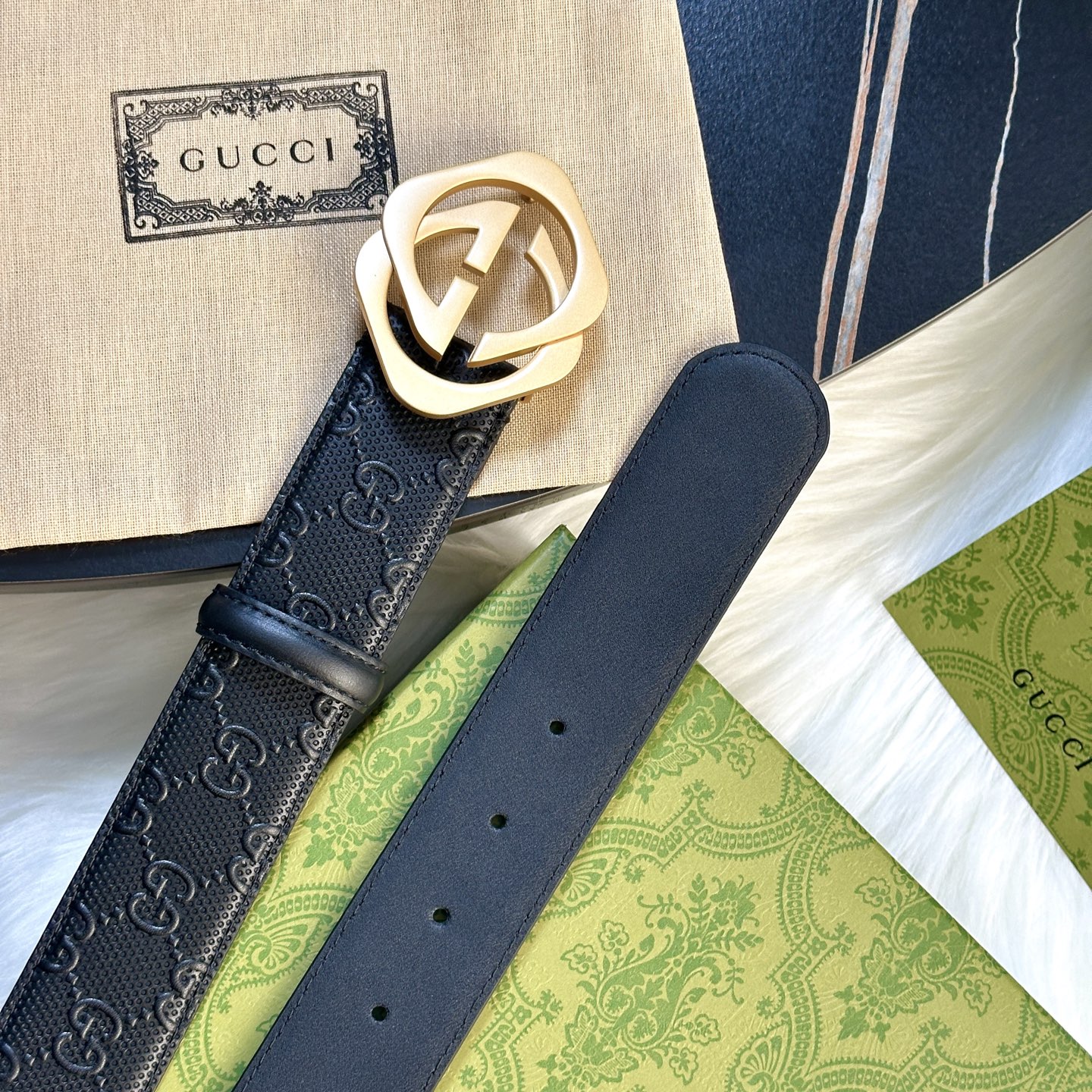 GUCCI P238 男性用ダブルGベルト 40mm