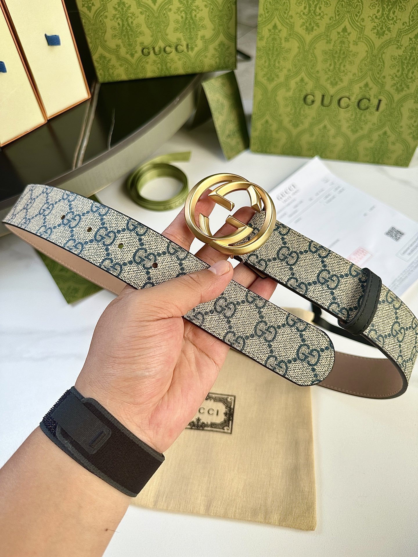 Gucci Men’s Belts: Real-Grade Leather and Waterproof Style, 40mm Wide Metal Buckle - 图片 3