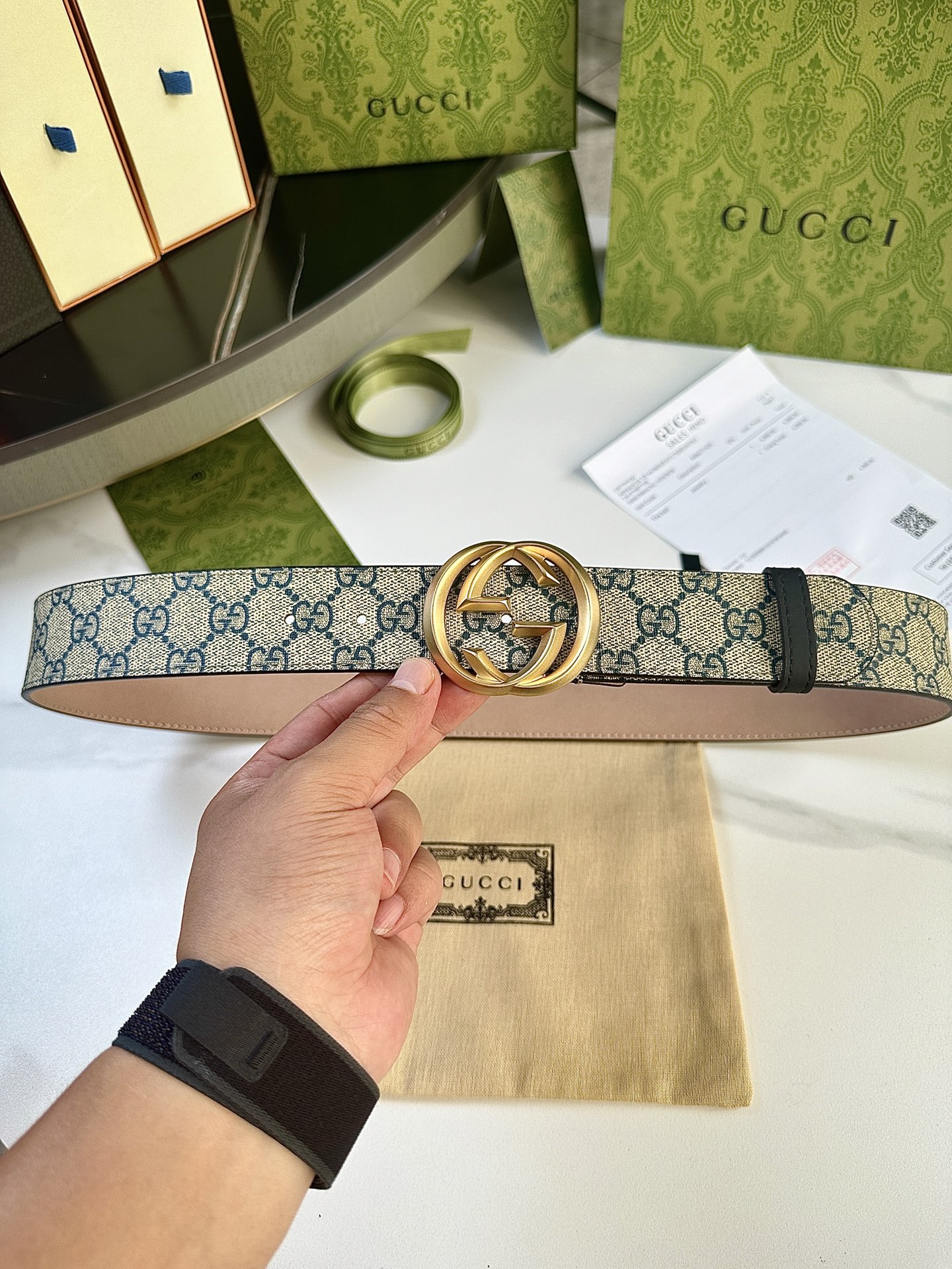Gucci Men’s Belts: Real-Grade Leather and Waterproof Style, 40mm Wide Metal Buckle - 图片 5