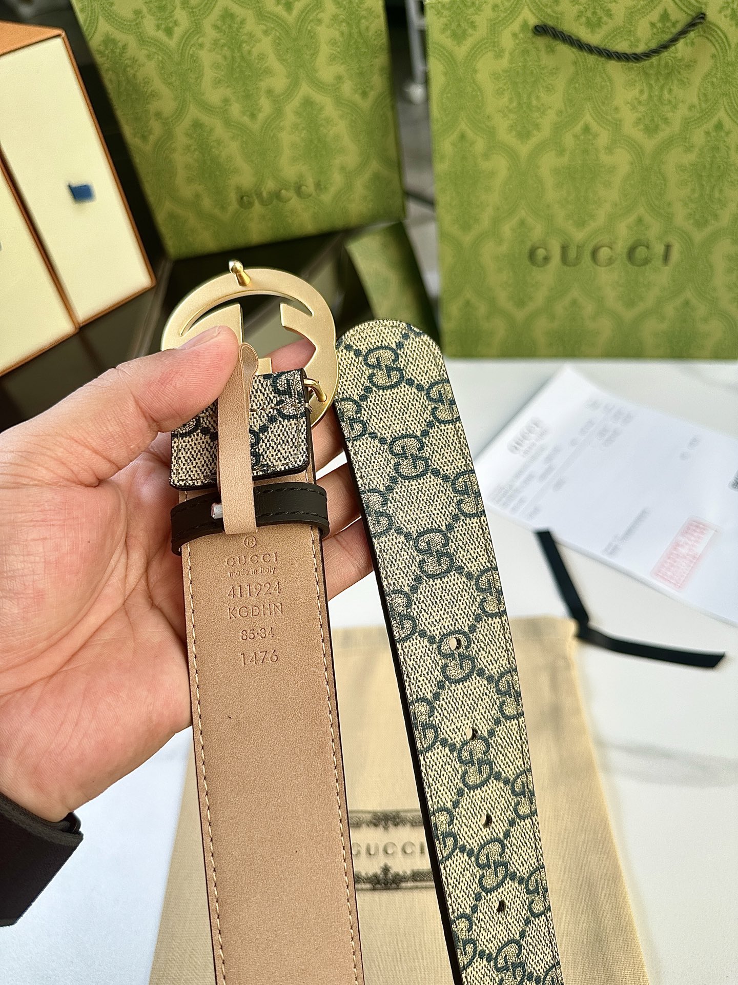 Gucci Men’s Belts: Real-Grade Leather and Waterproof Style, 40mm Wide Metal Buckle - 图片 7