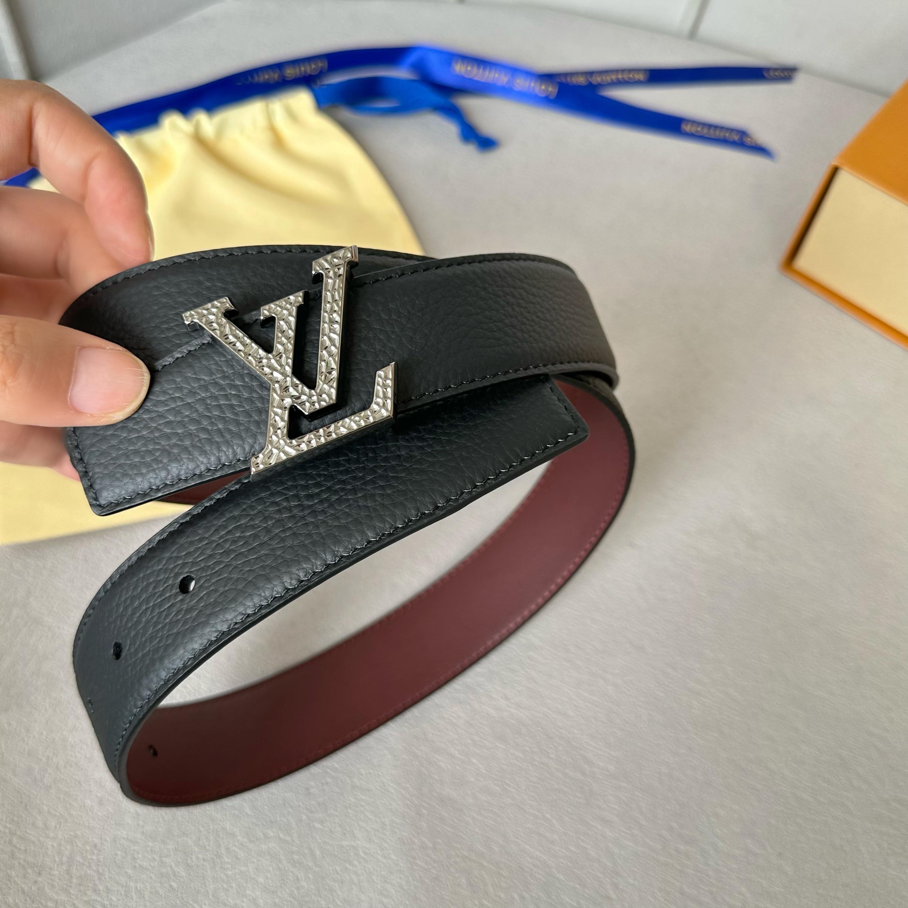 L0UIS VUITT0N 男士原單腰帶 荔枝纹togo皮 ダブルデザイン