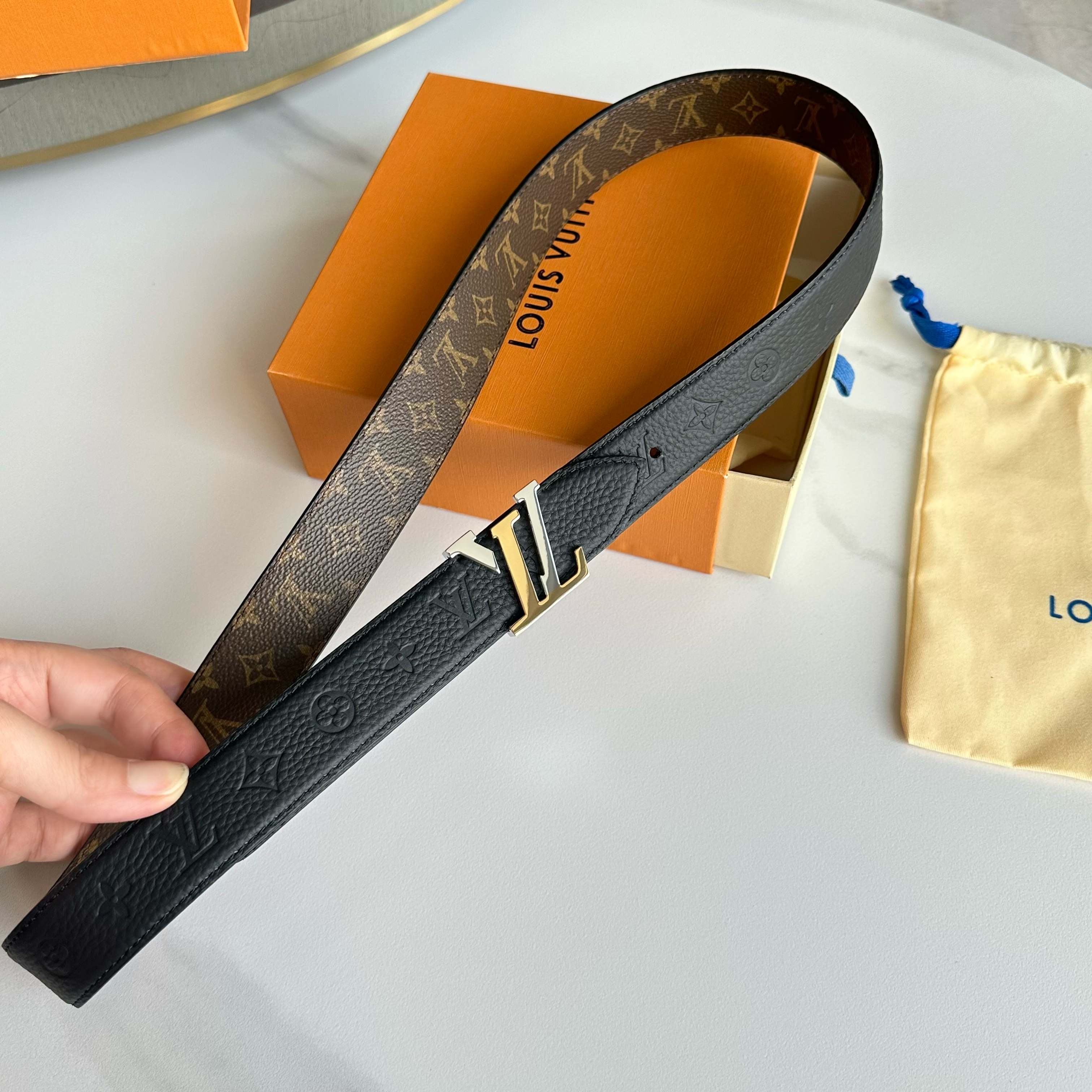 LVMH レディース原単腰帯 PVCと牛皮のコンビネーション