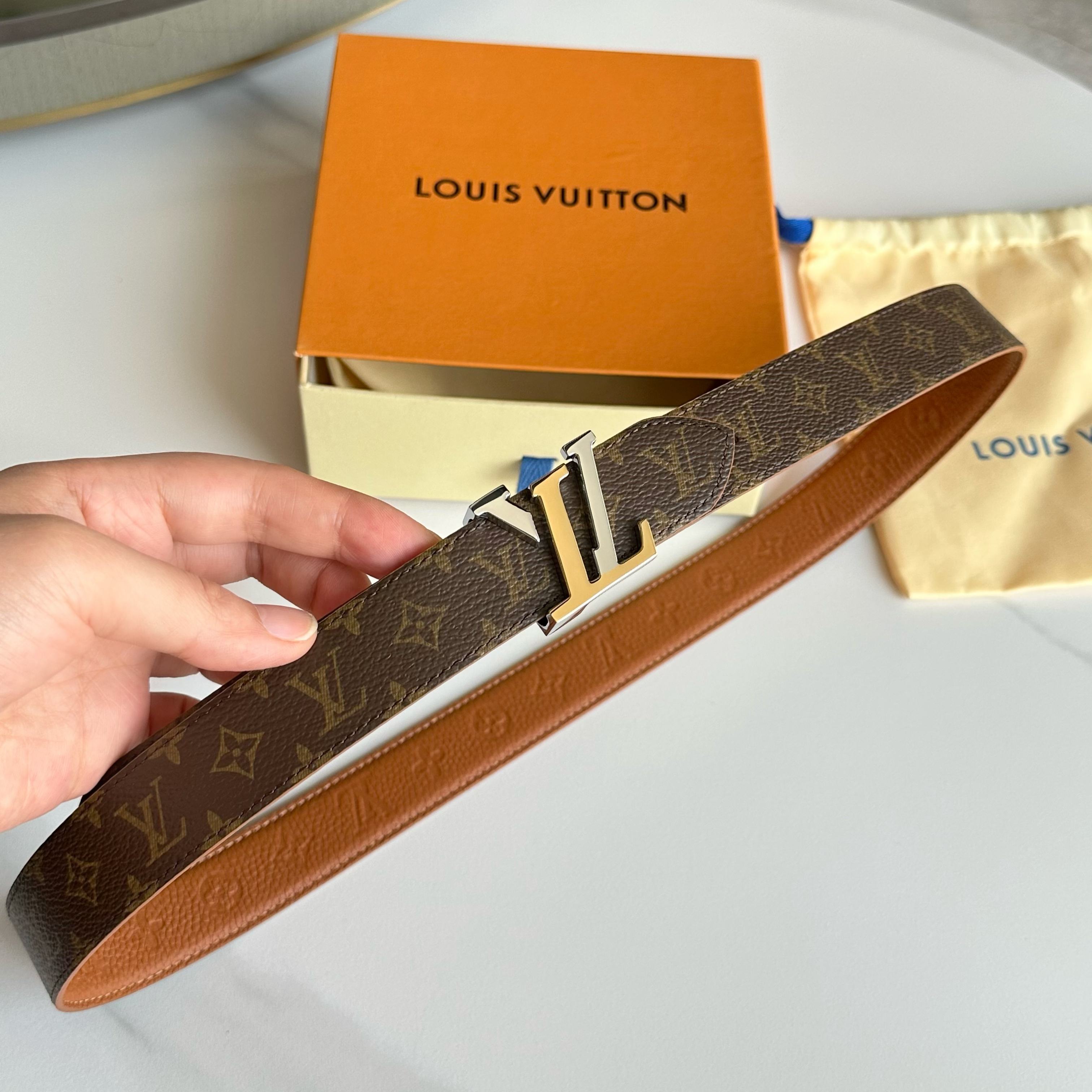 LouiS VuittoN レディース原単腰帯 PVC面と牛皮のコンビ