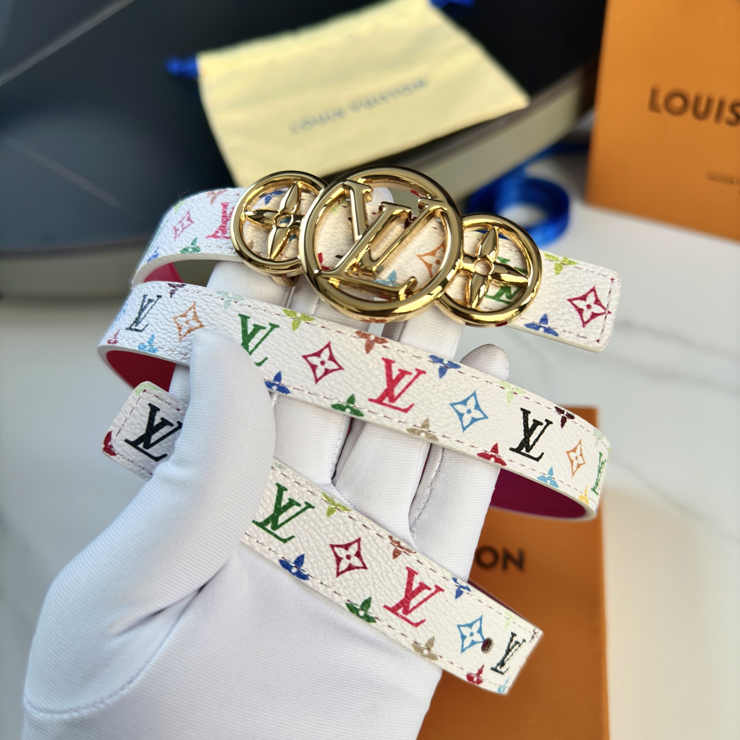 驢家 レディース 腰帯 小花シリーズ カスタム帆布