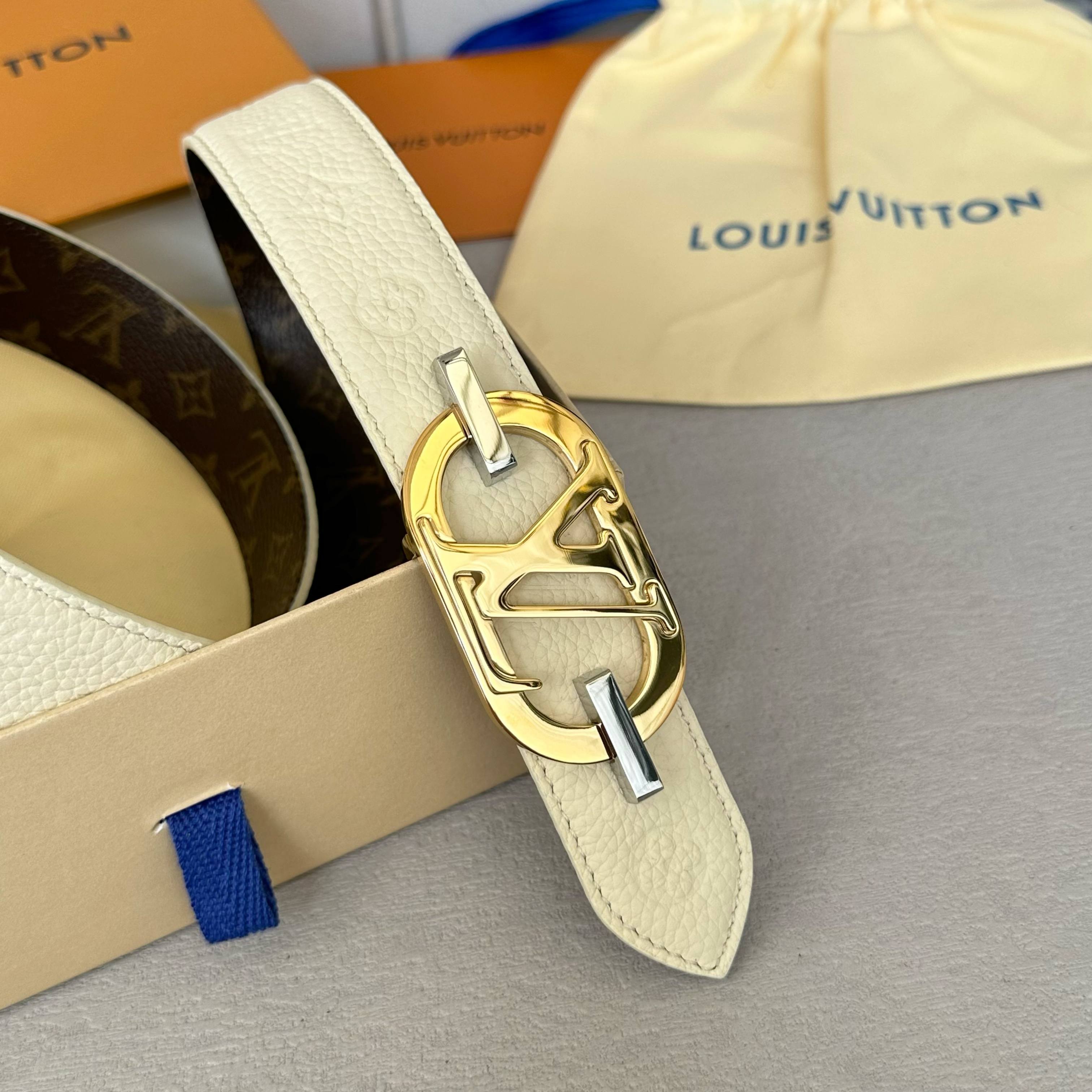LOUIS VUITTON レディース原單腰帶 PVCと牛皮のコンビ