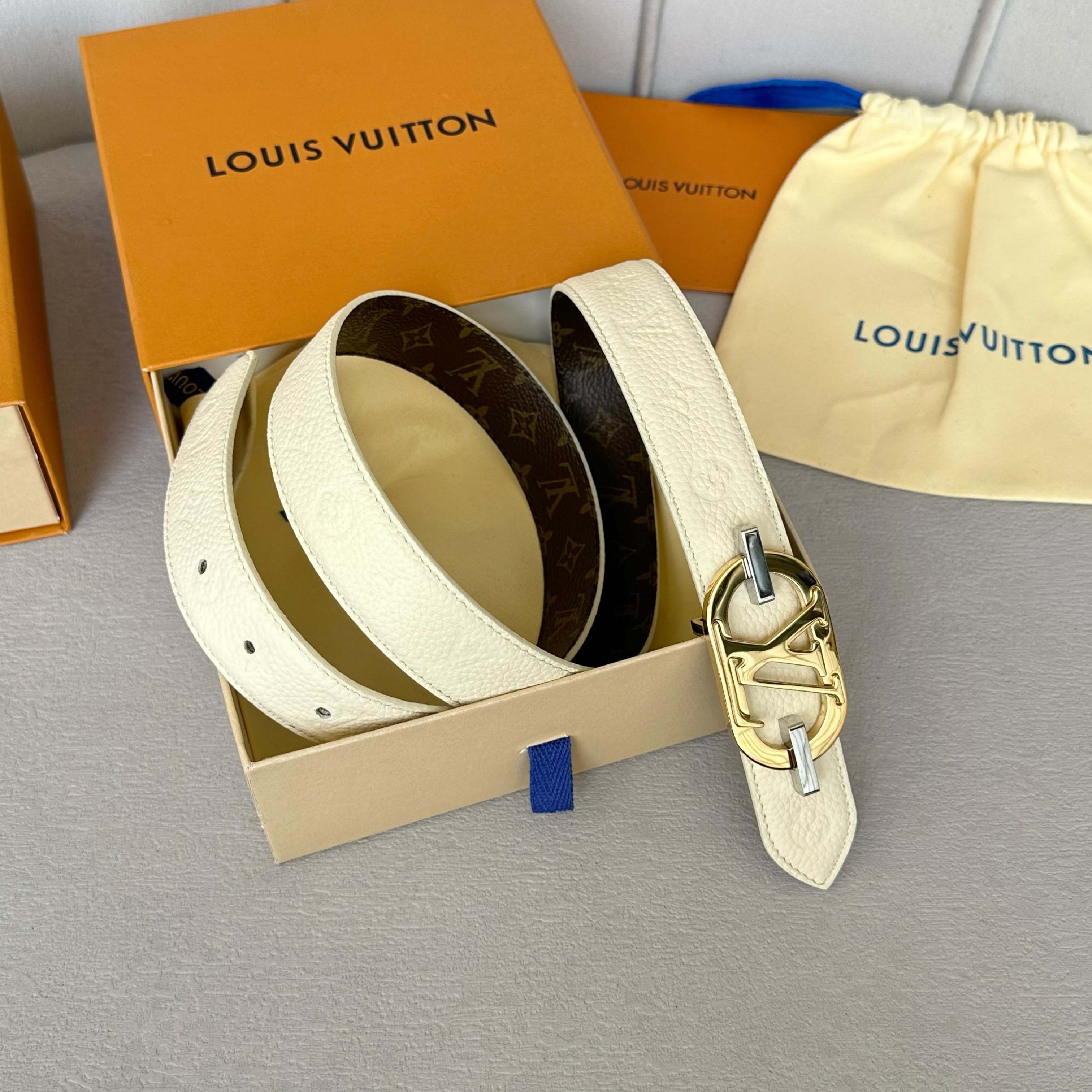 LOUIS VUITTON レディース原單腰帶 PVCと牛皮のコンビ