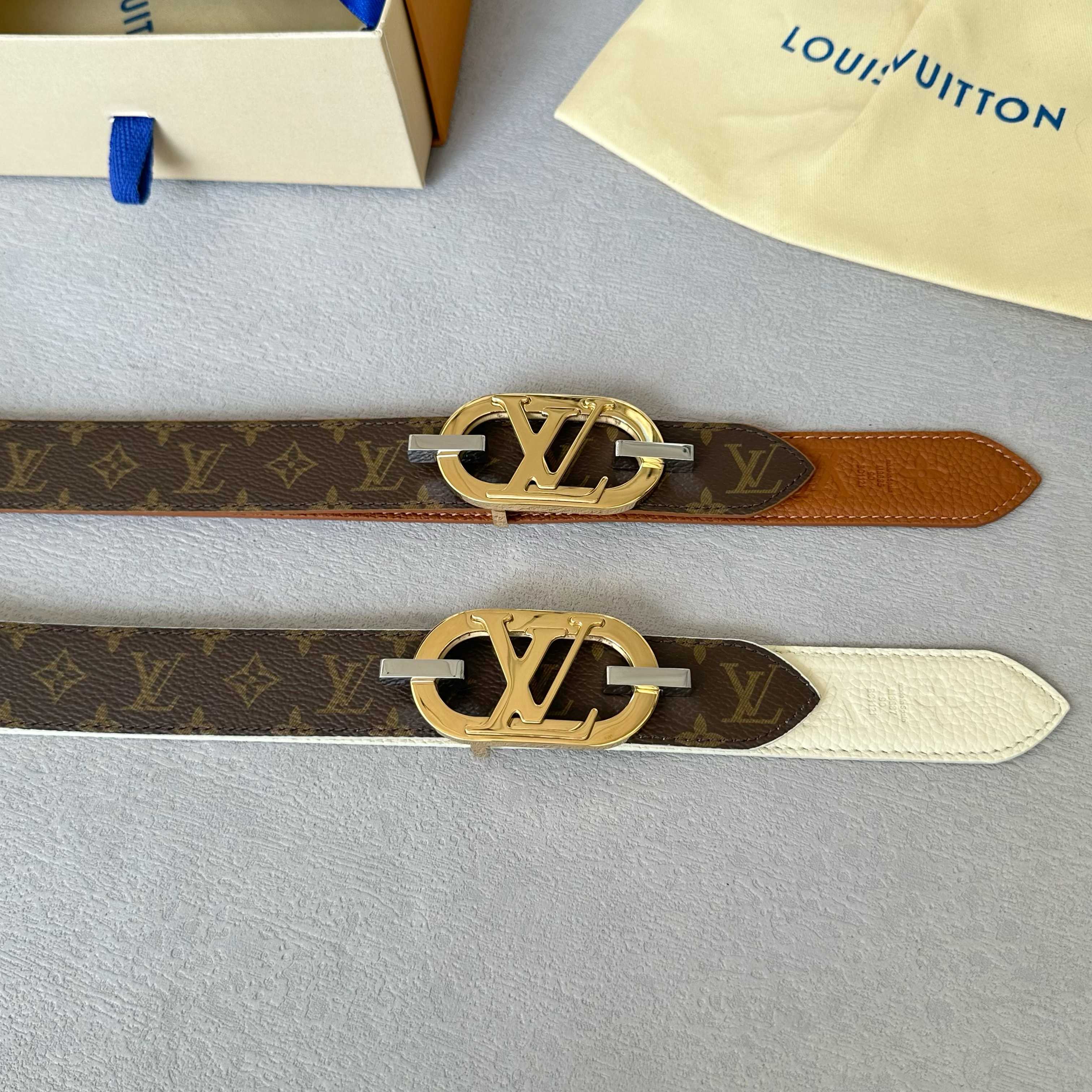 LOUIS VUITTON レディース原單腰帶 PVCと牛皮のコンビ