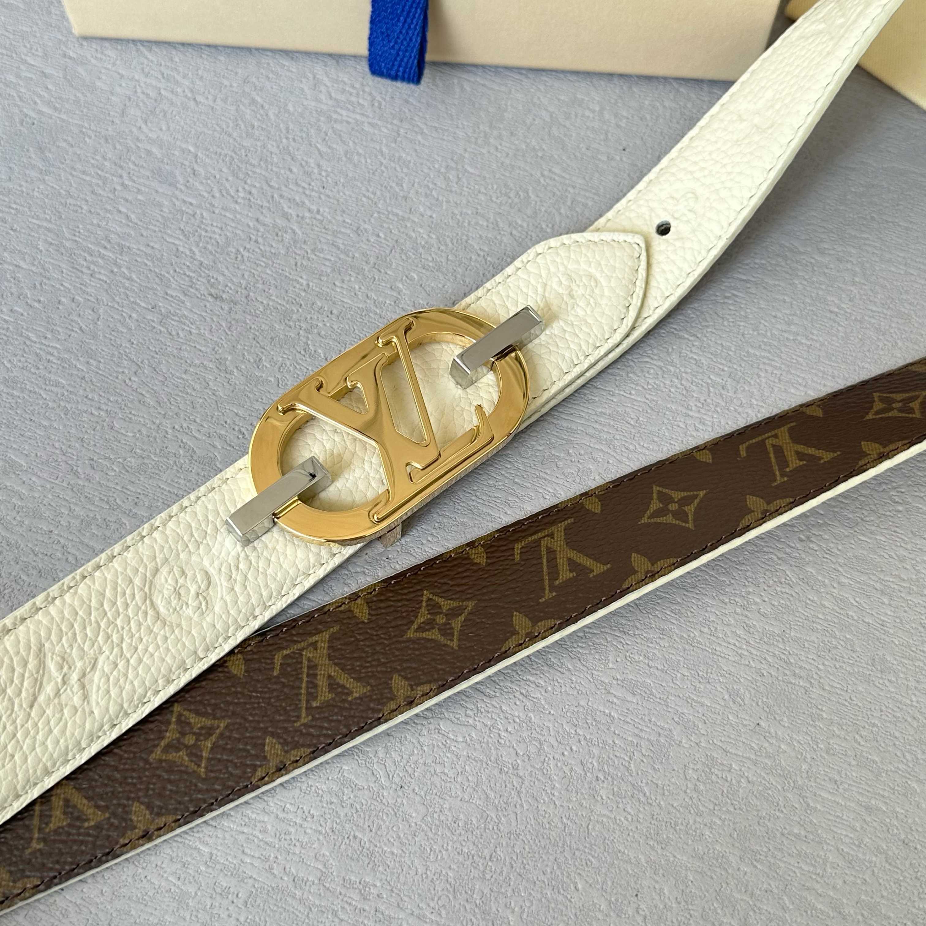 LOUIS VUITTON レディース原單腰帶 PVCと牛皮のコンビ