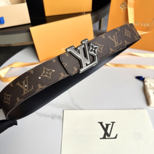 Louis Vuitton Taurillon Leather Belt with LV Initial Buckle, 4.0 cm Width