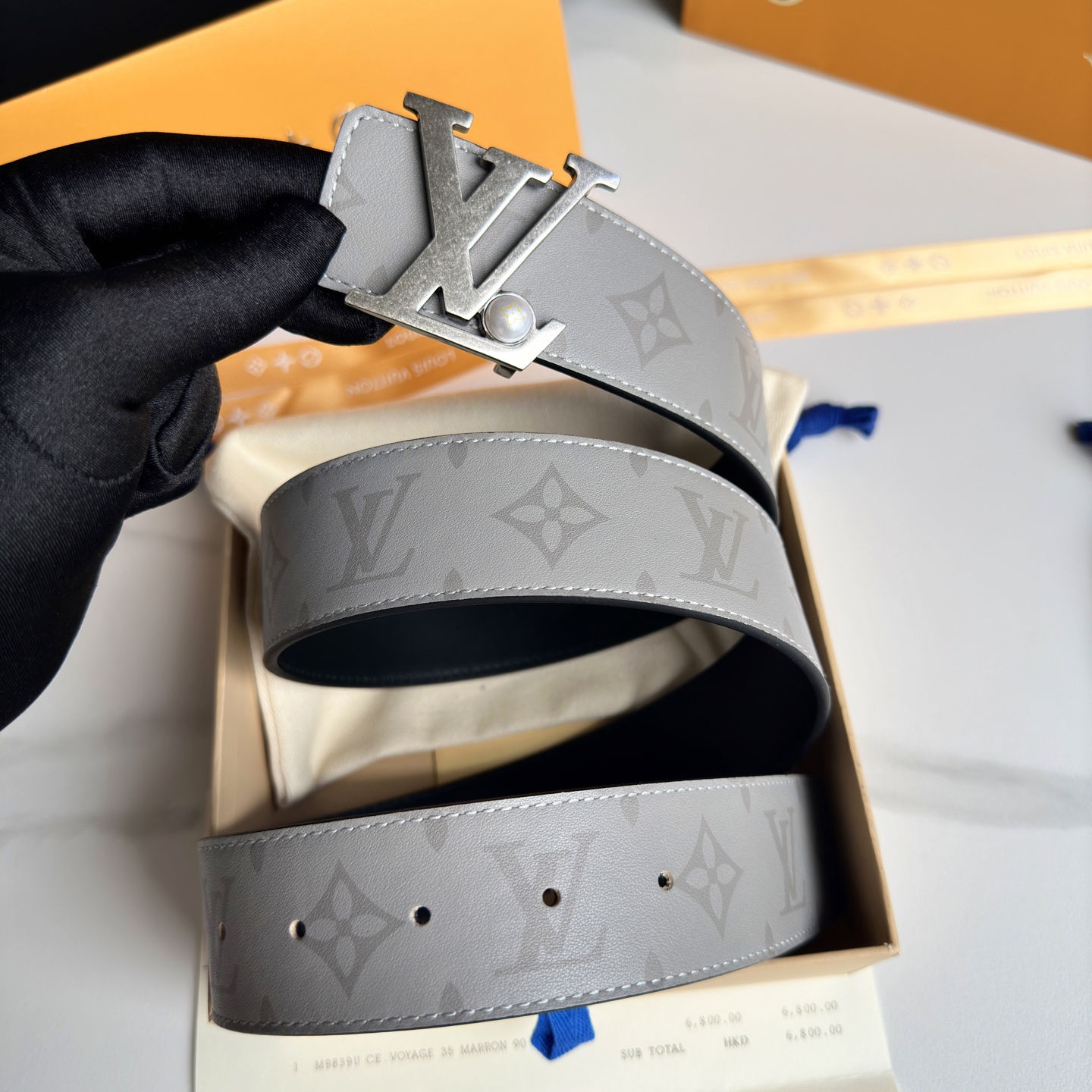 LOUIS VUITTON メンズ 原単 腰帯 ダブル面デザイン