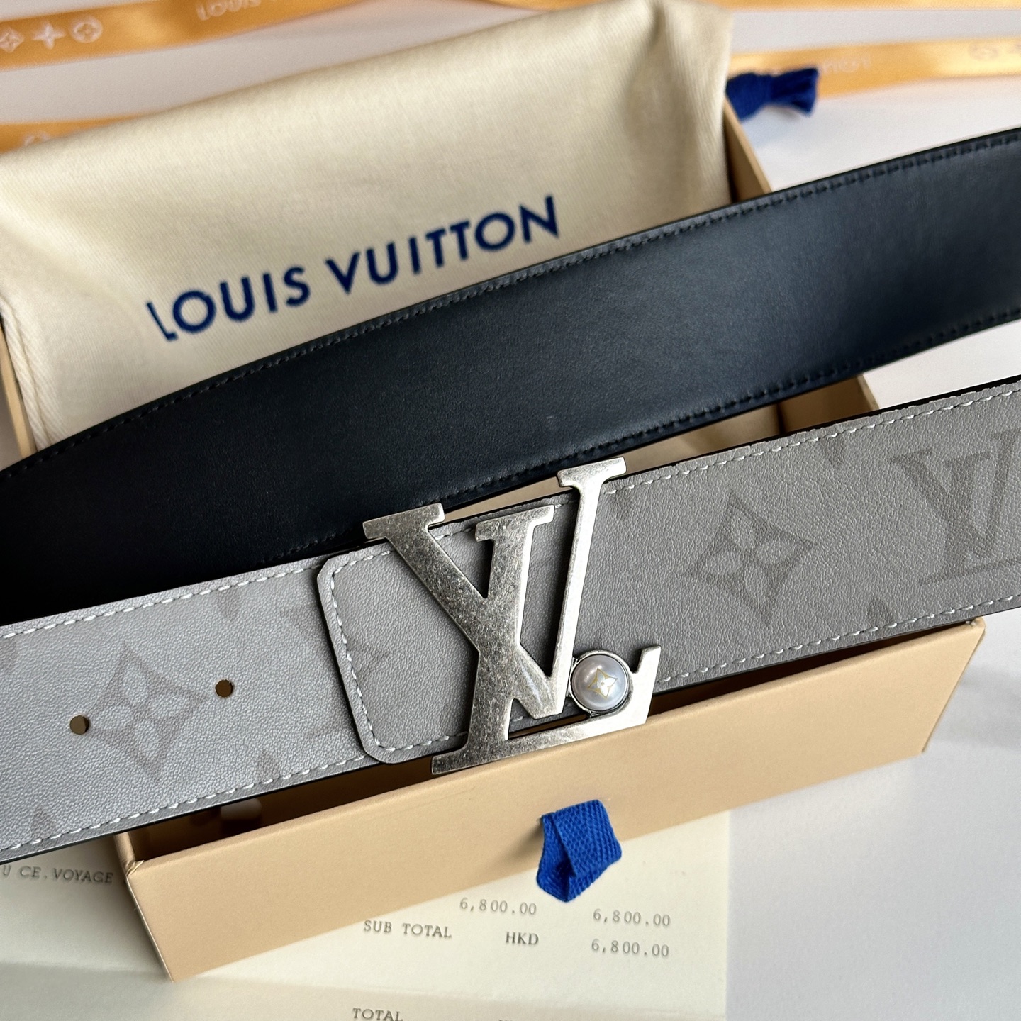 LOUIS VUITTON メンズ 原単 腰帯 ダブル面デザイン