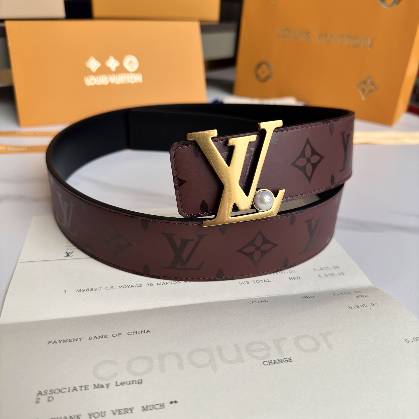 LOUIS VUITTON メンズ原単腰帶 - 二面使用可能な高級牛皮ベルト