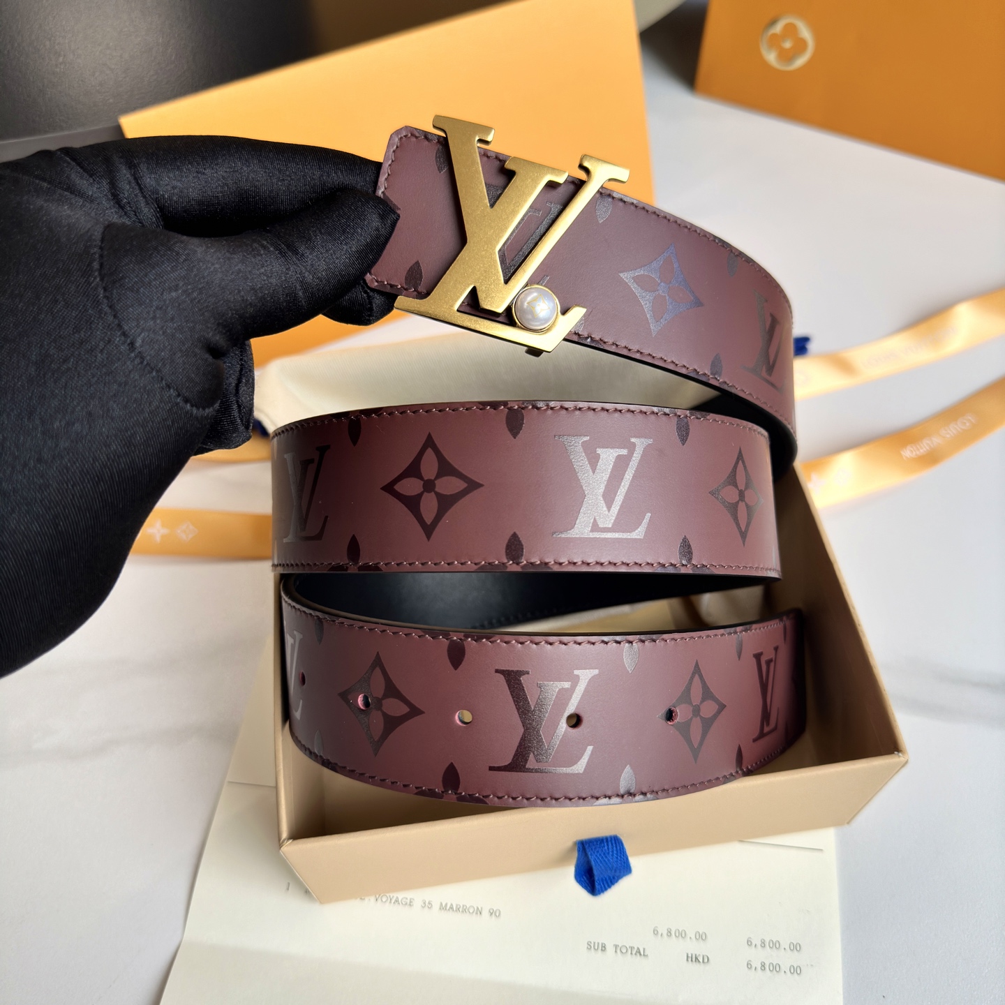 LOUIS VUITTON メンズ原単腰帶 - 二面使用可能な高級牛皮ベルト
